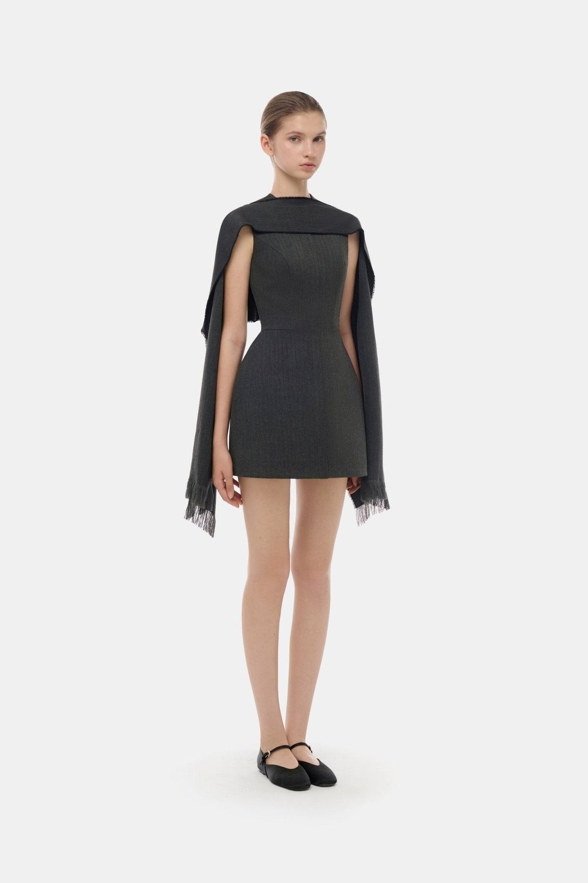 Grey Tailored Scarf Mini Dress by Montsand
