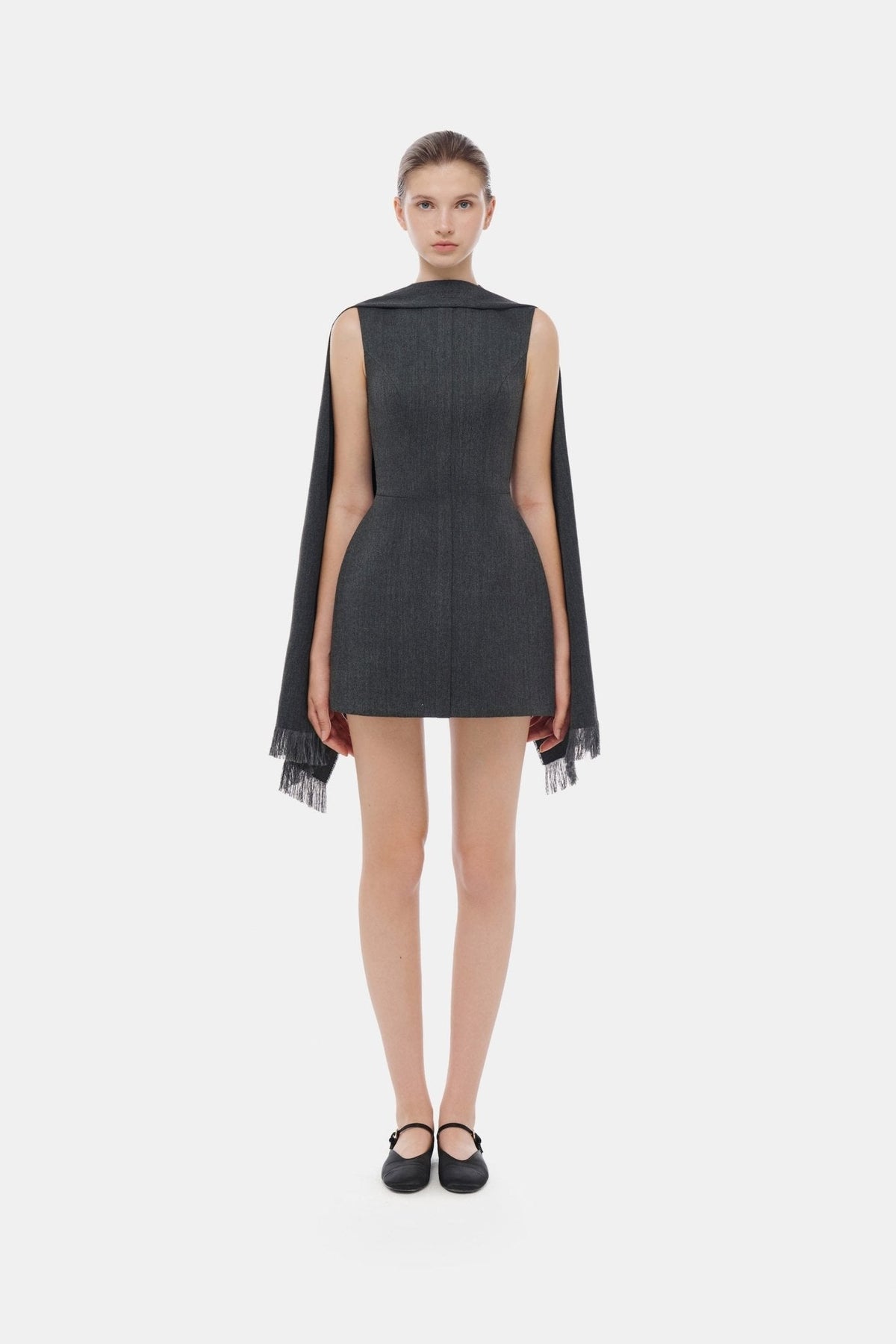 Grey Tailored Scarf Mini Dress by Montsand