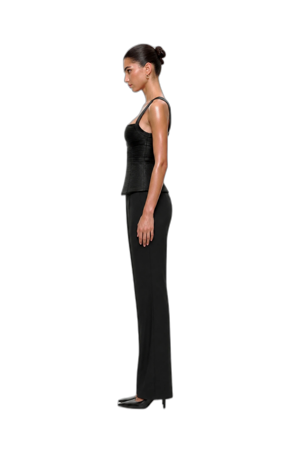 CHANTEL CORSET TOP (BLACK), profile view