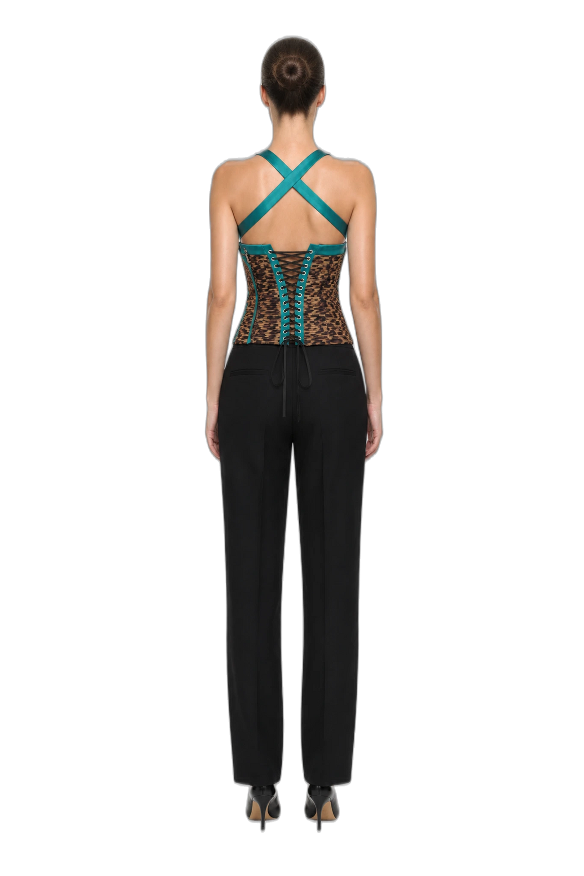 CHANTEL CORSET TOP (LEOPARD PRINT), back view