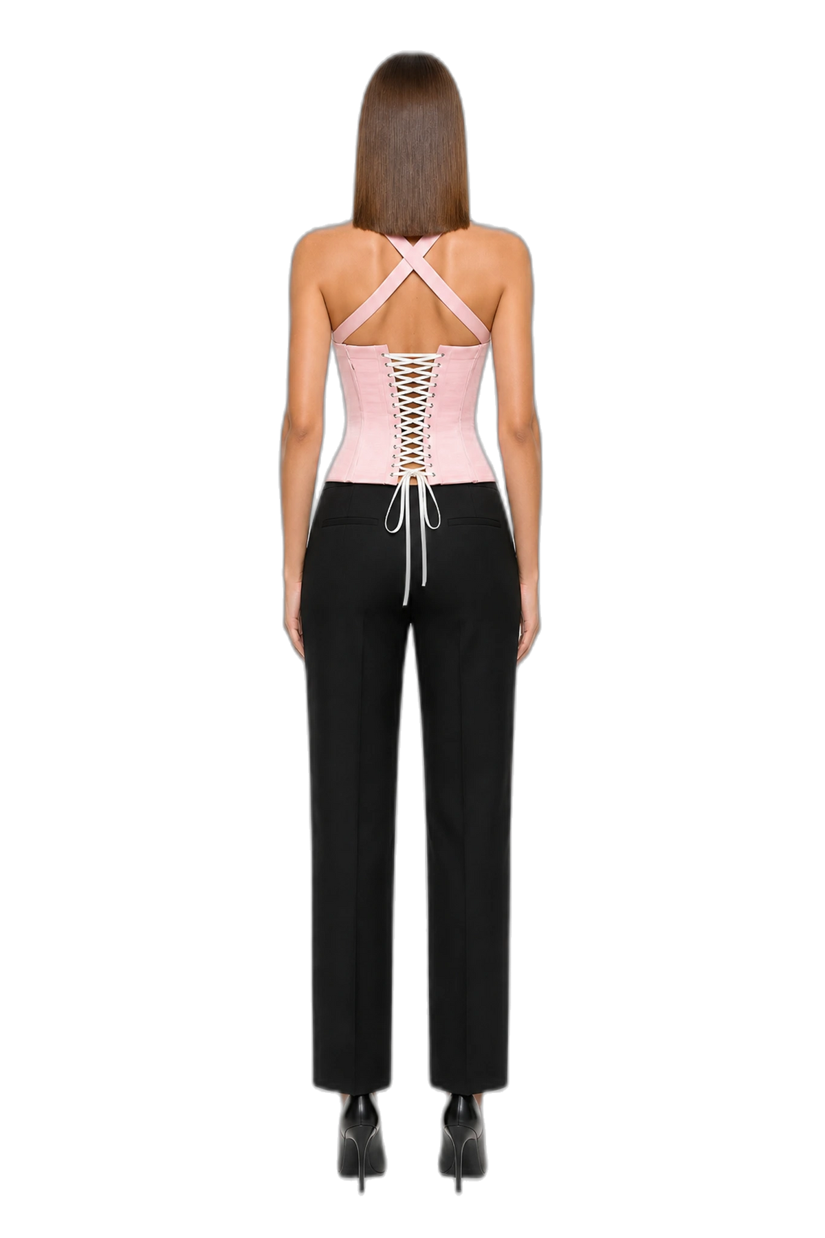 CHANTEL CORSET TOP (PINK), back view