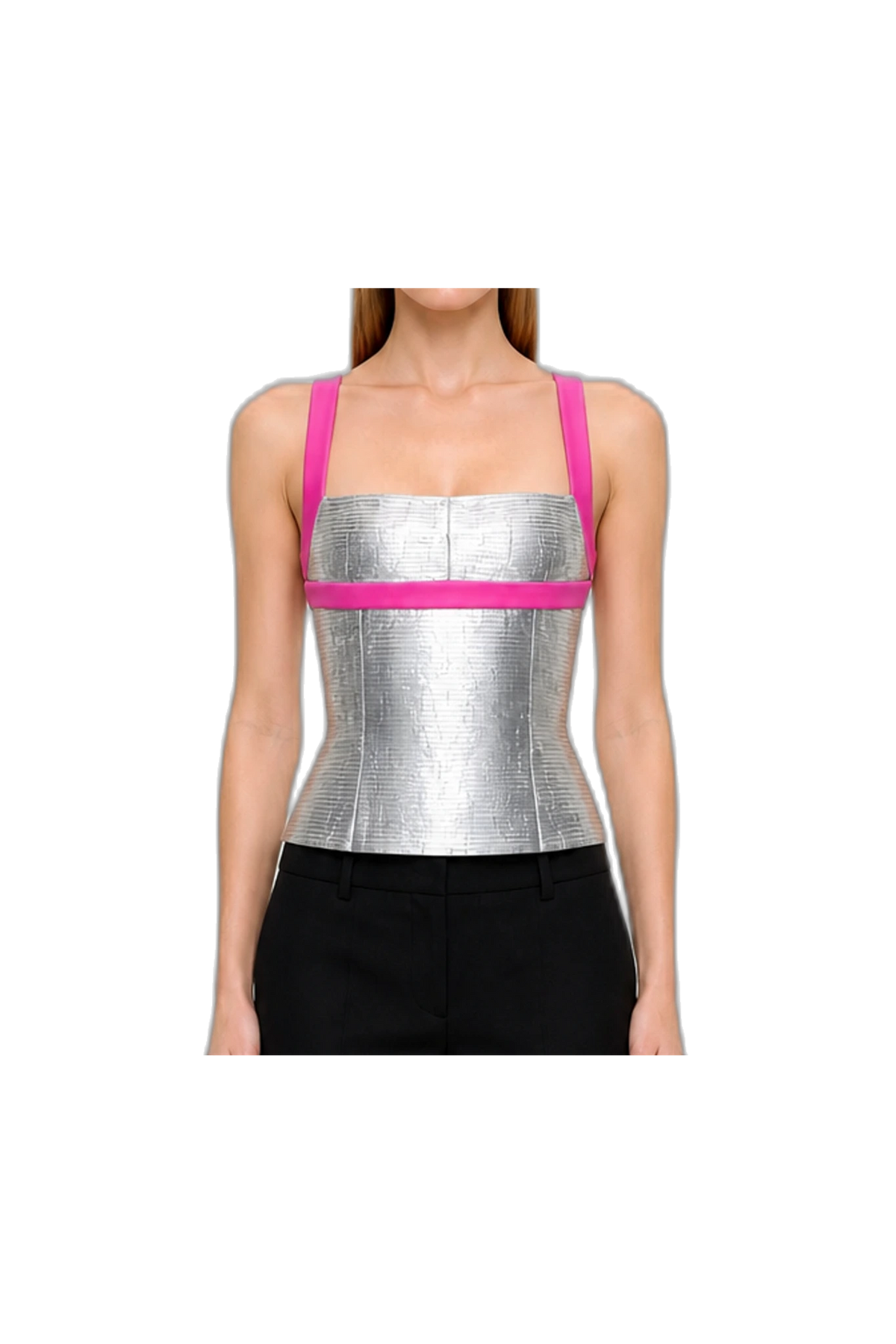 CHANTEL CORSET TOP (SILVER), detail view