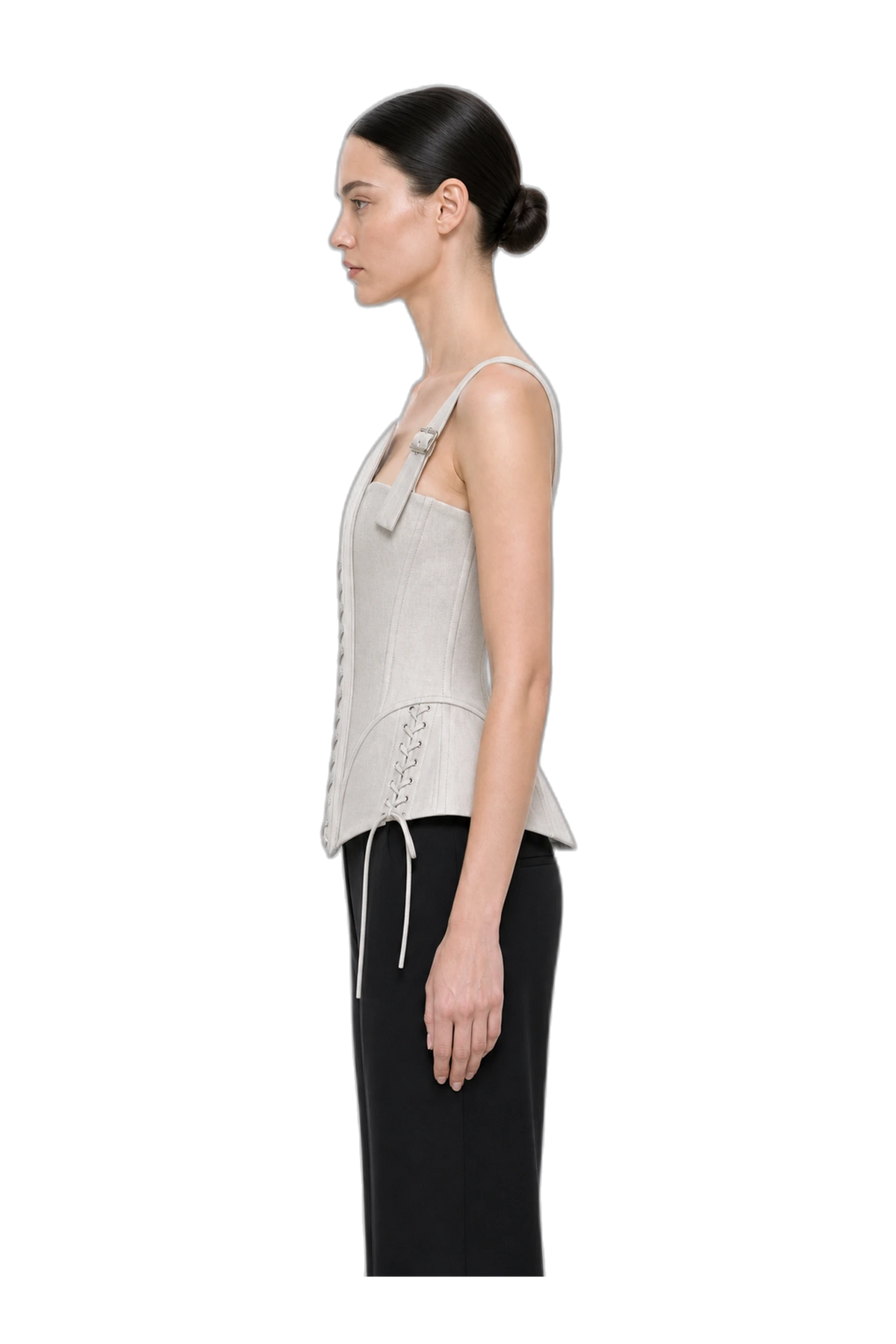 DYLAN CORSET (WHITE SMOKE), profile view