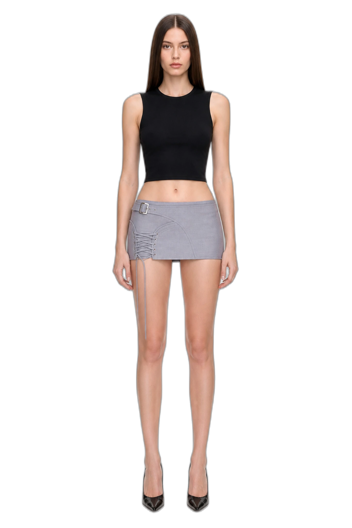 DYLAN MINI SKIRT (GRAY) by BUPBES