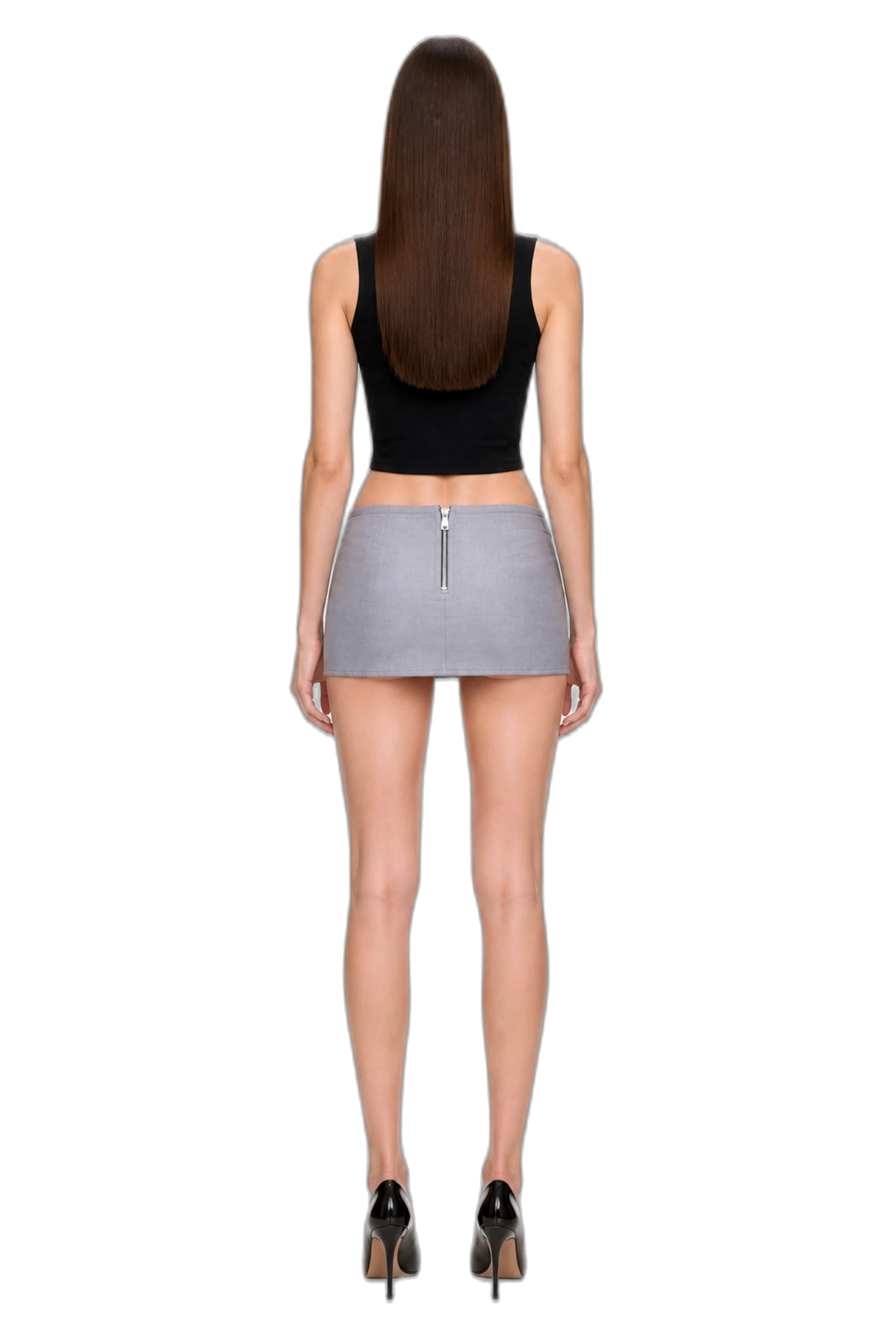 DYLAN MINI SKIRT (GRAY), back view