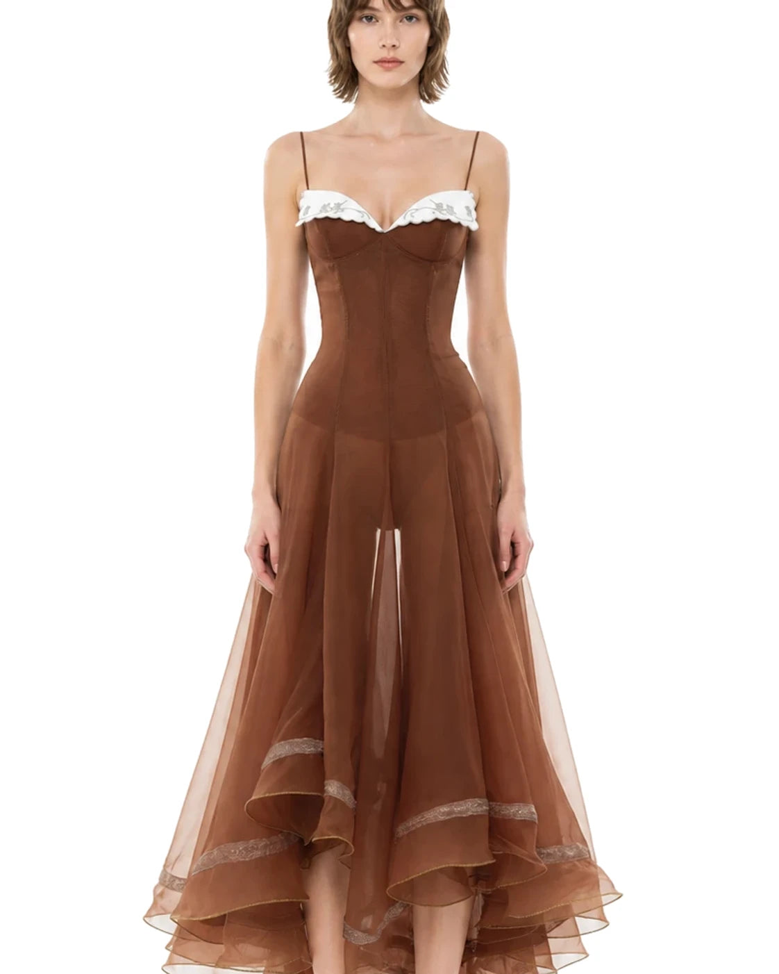LIANE DRESS - BROWN, detail view