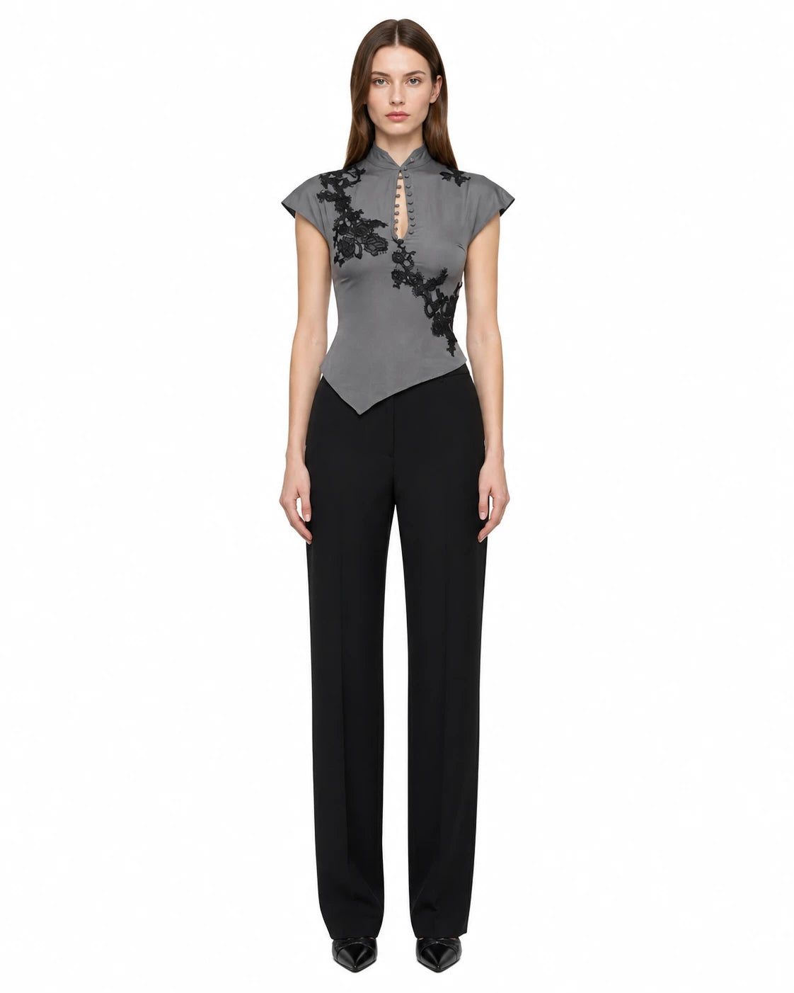 RELLA TOP - GRAY by Huelleyrose