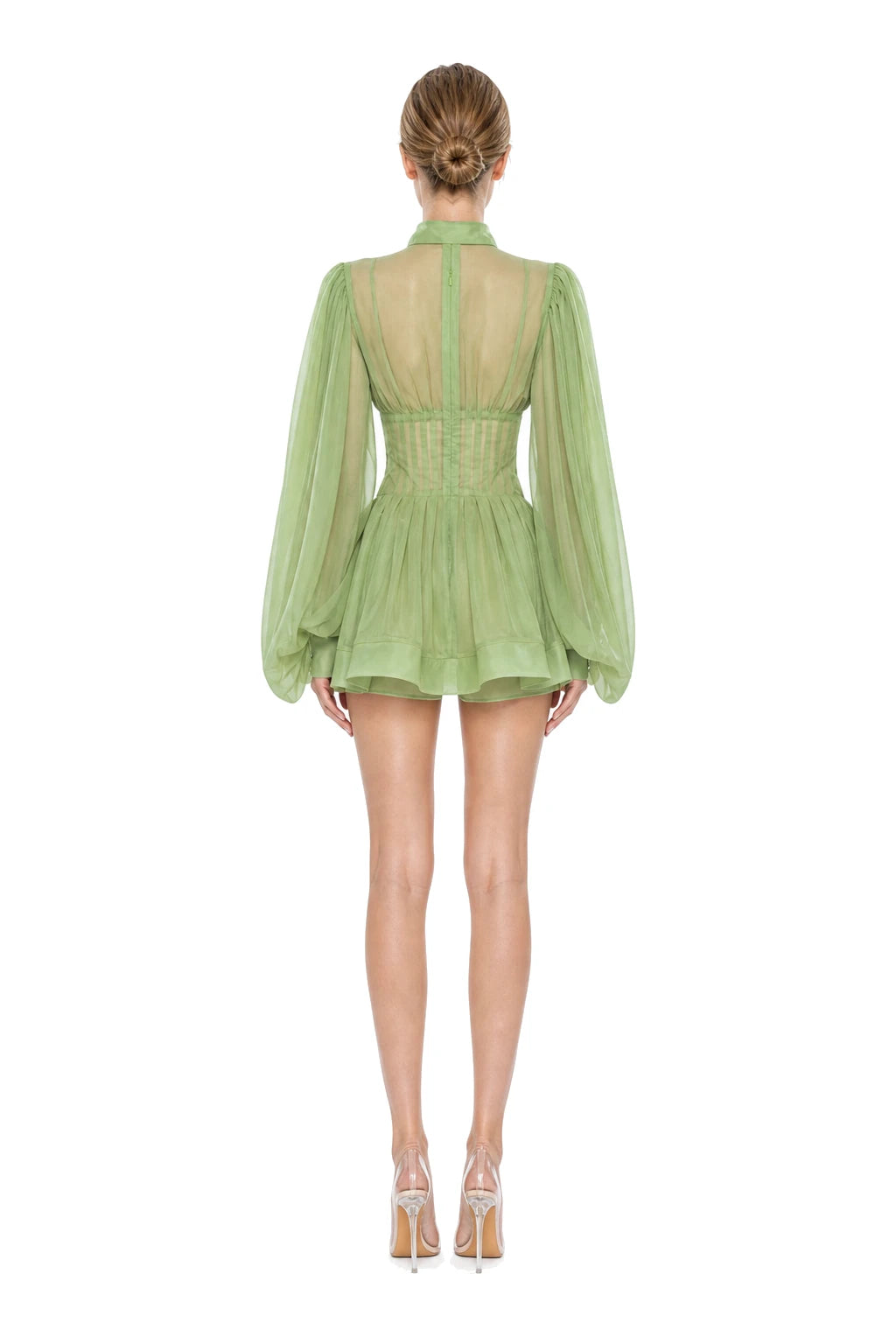 Charlotte Dress - Green, back view