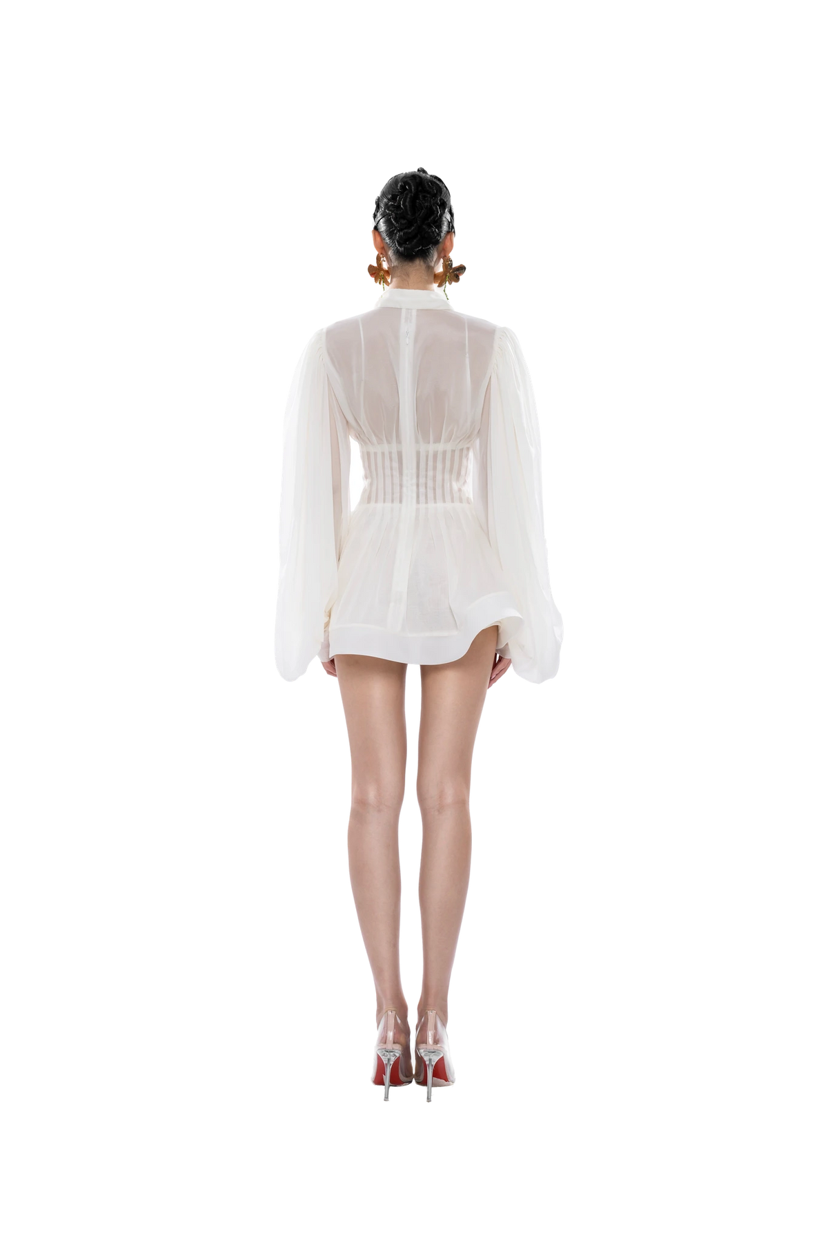 Charlotte Dress - Cream, back view