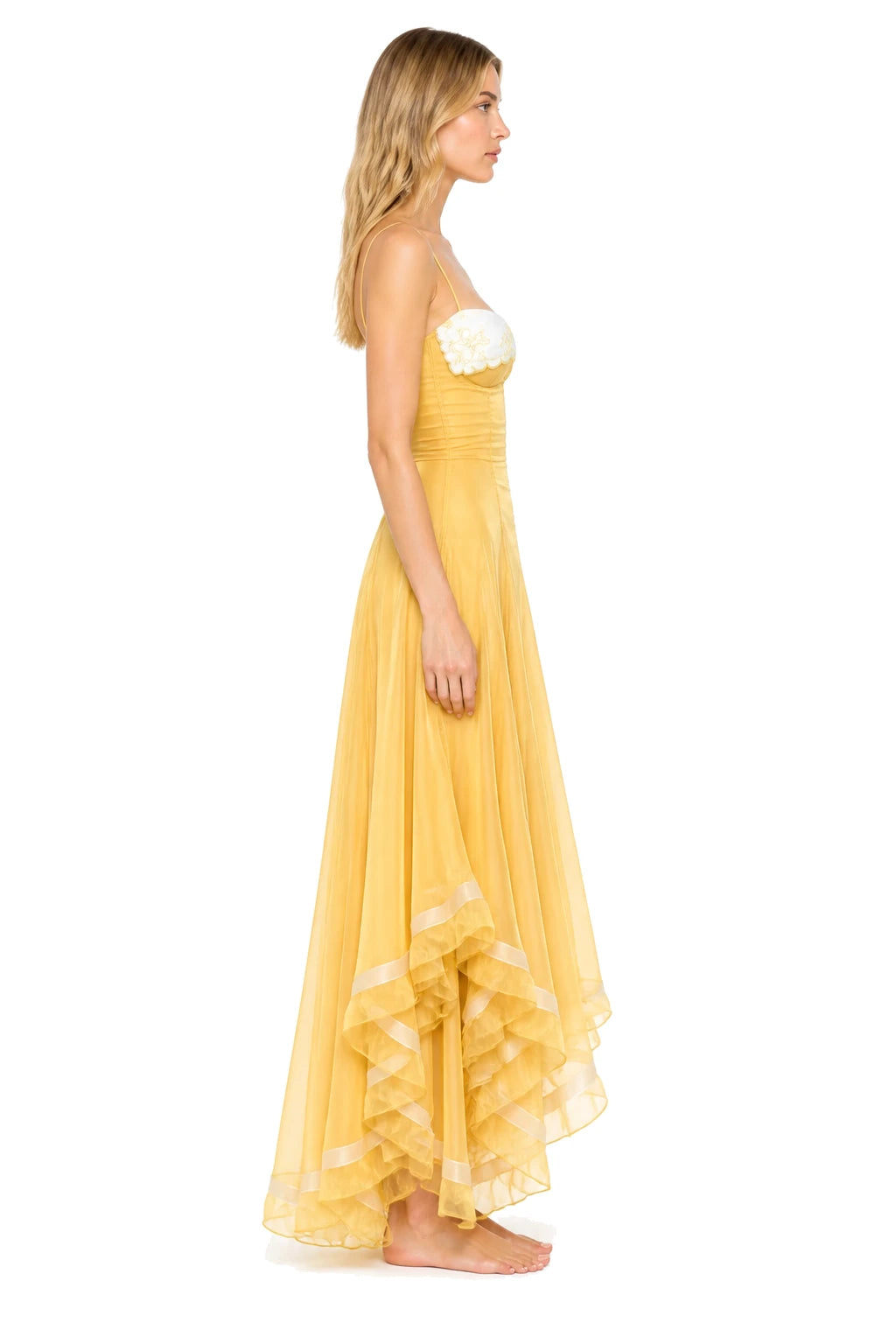 LIANE DRESS - YELLOW, profile view
