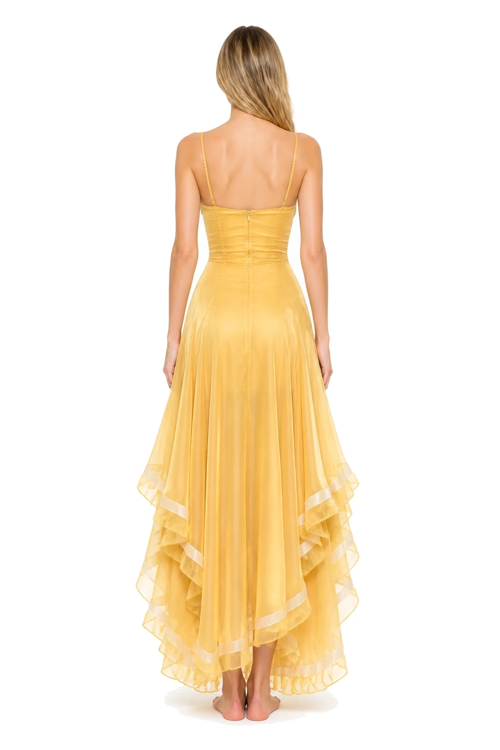 LIANE DRESS - YELLOW, back view