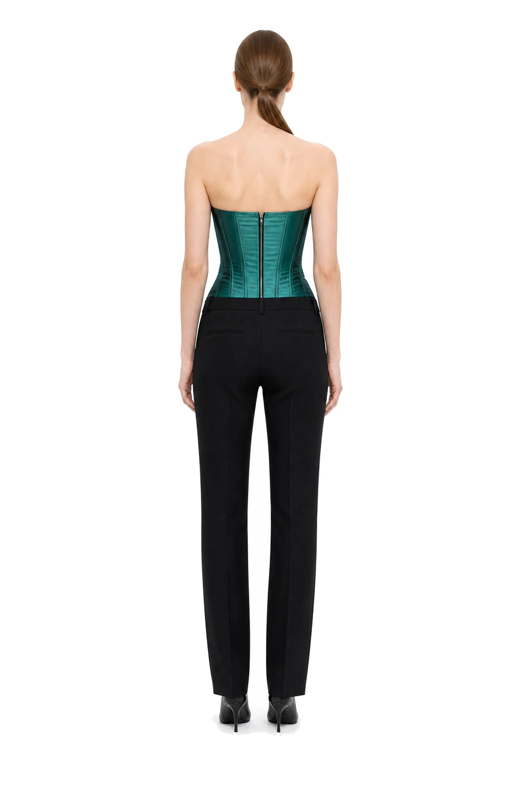 Reb Corset -Teal, back view