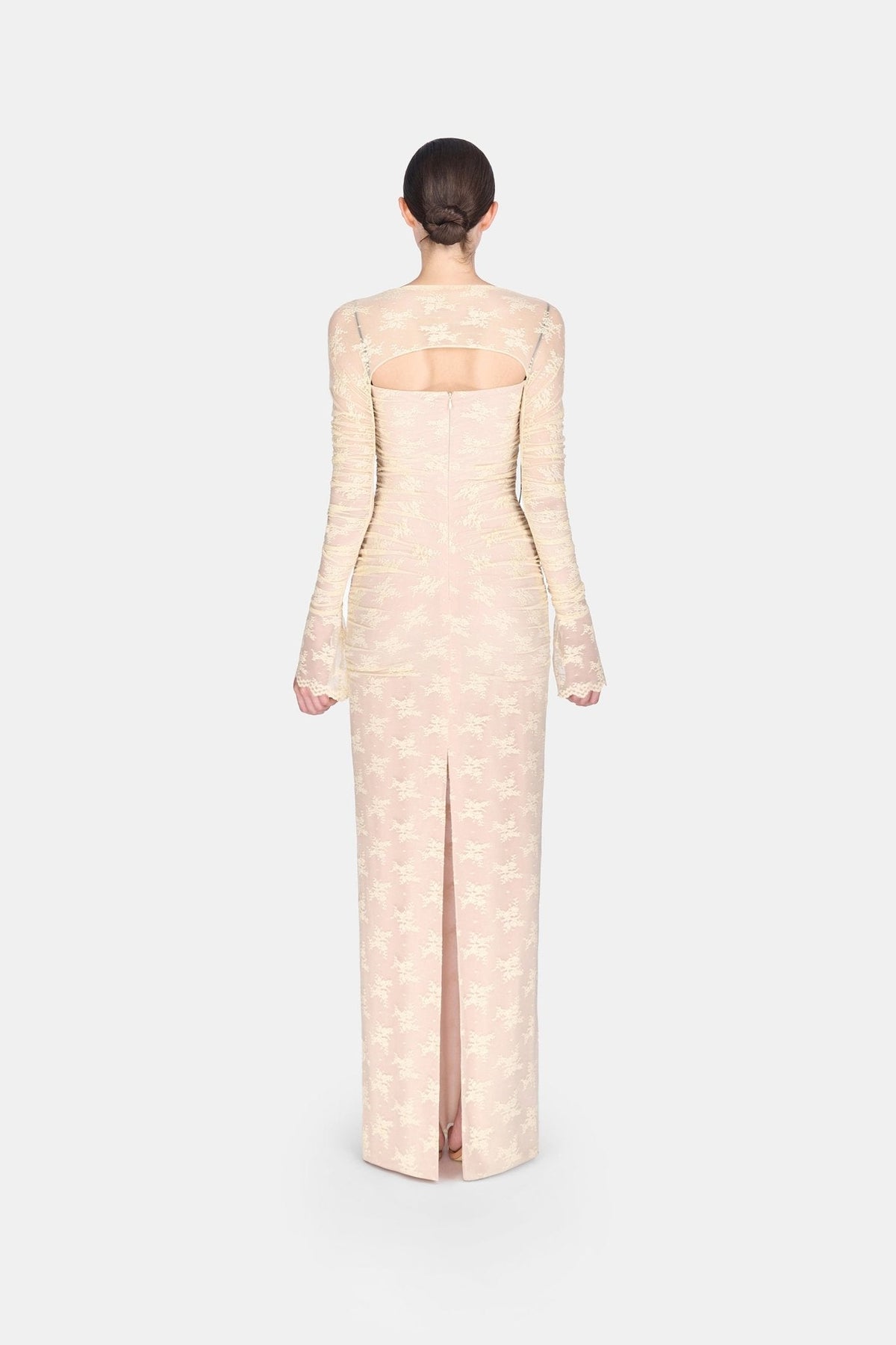 Ivory Bow Cut Out Laces Dress by Montsand
