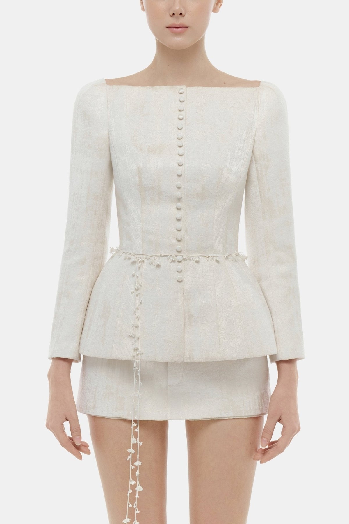 Ivory Brocade Mini Skirt by Montsand