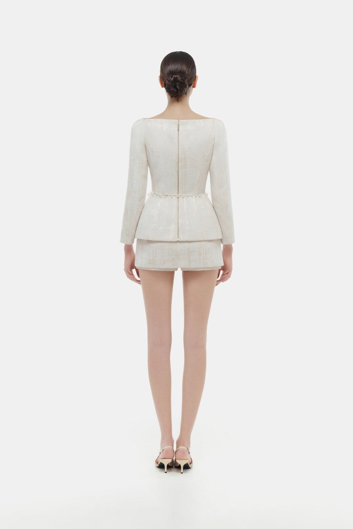 Ivory Brocade Blazer by Montsand