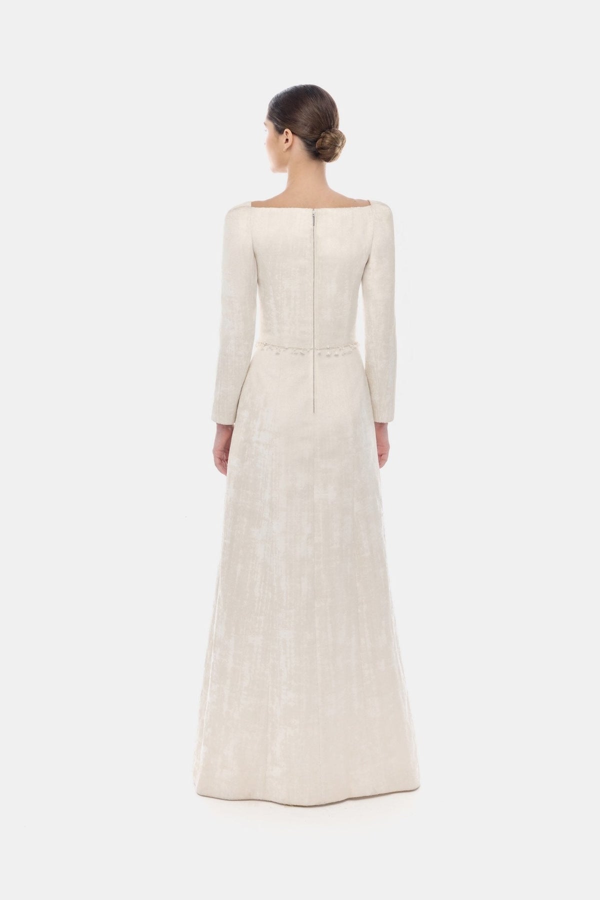 Ivory Brocade Split Dress by Montsand
