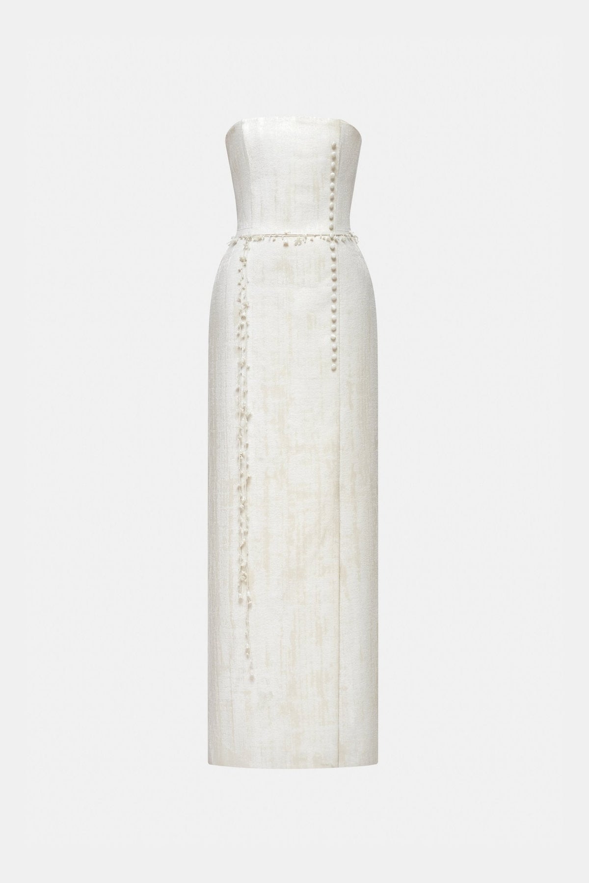 Ivory Brocade Strapless Dress by Montsand