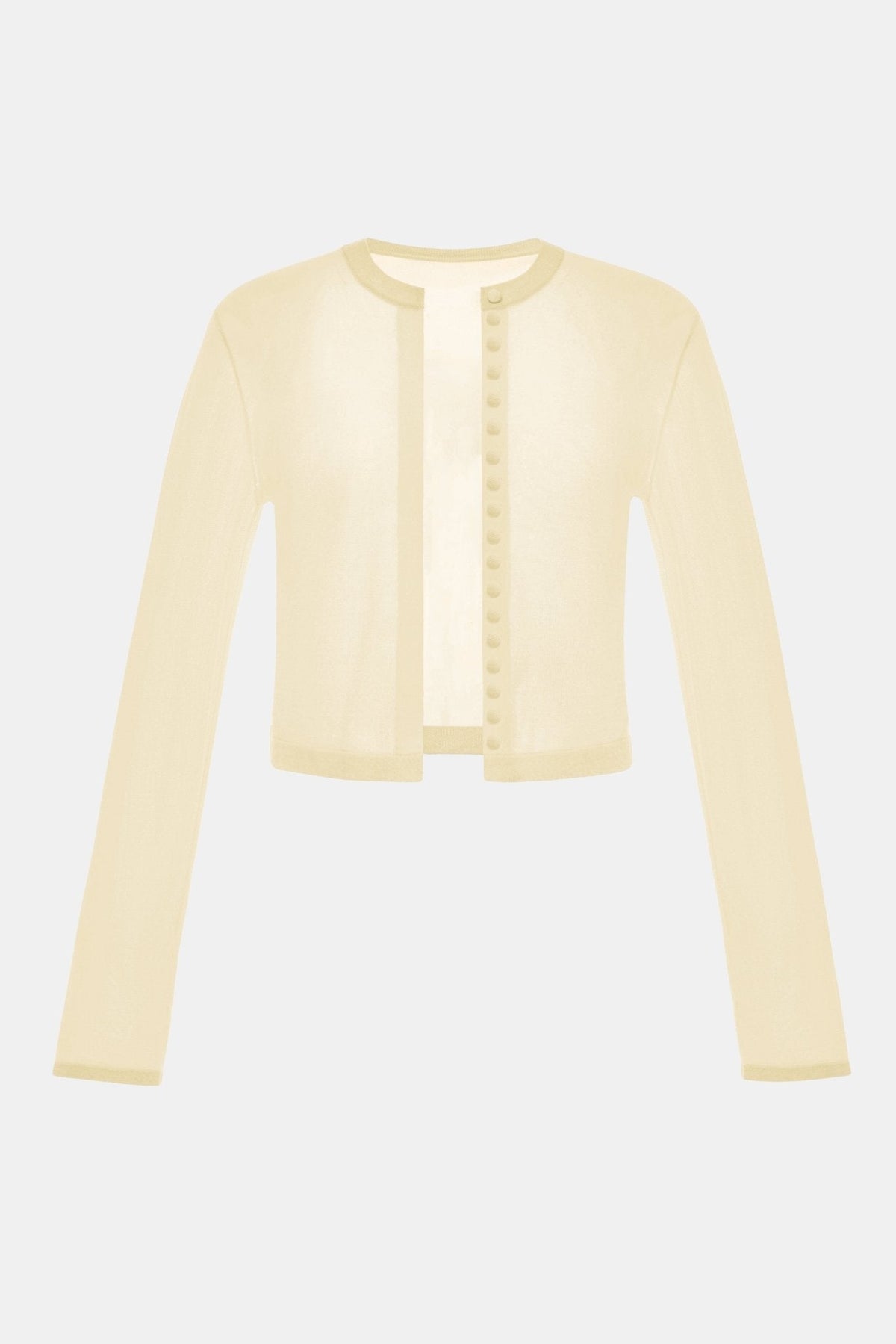 Ivory Button-Up Crop Cardigan by Montsand