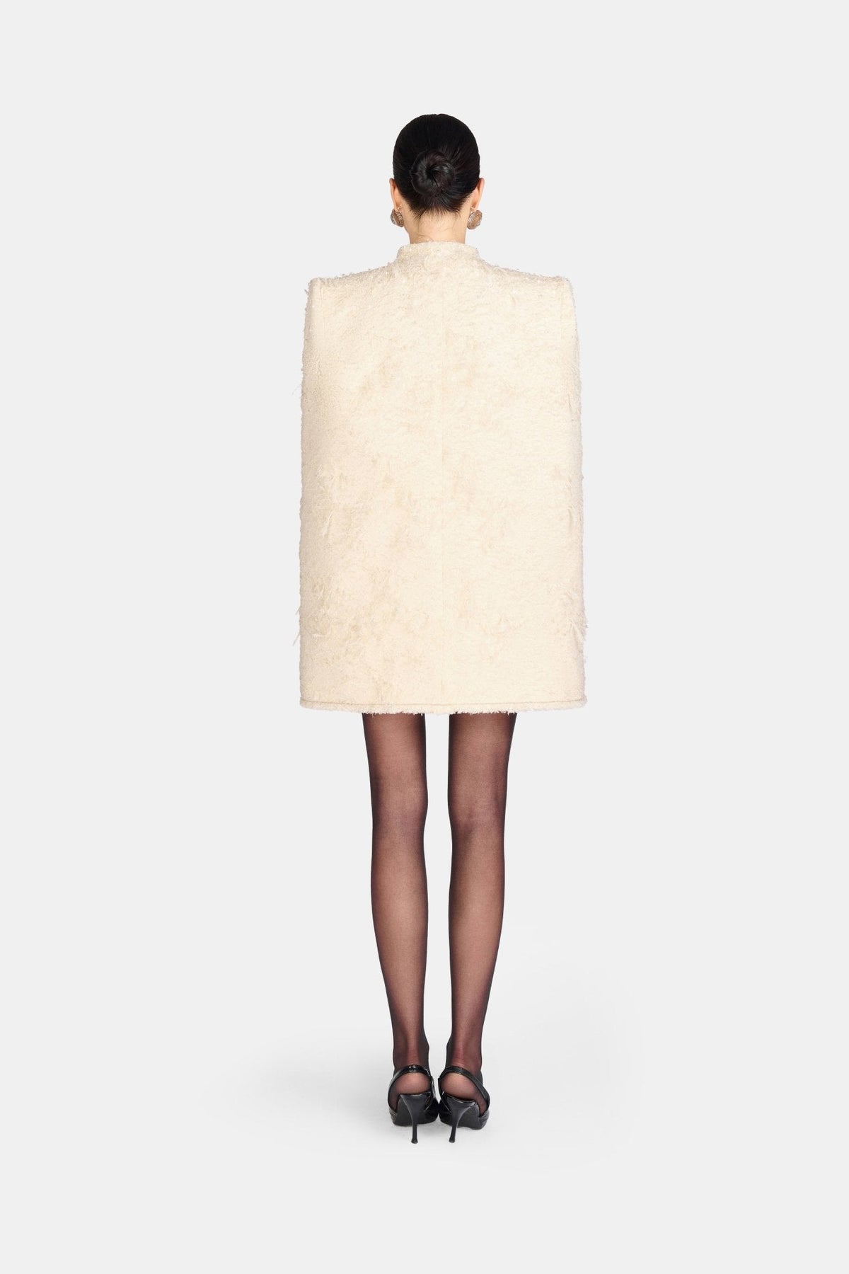 Ivory Crystal Beaded Cape by Montsand