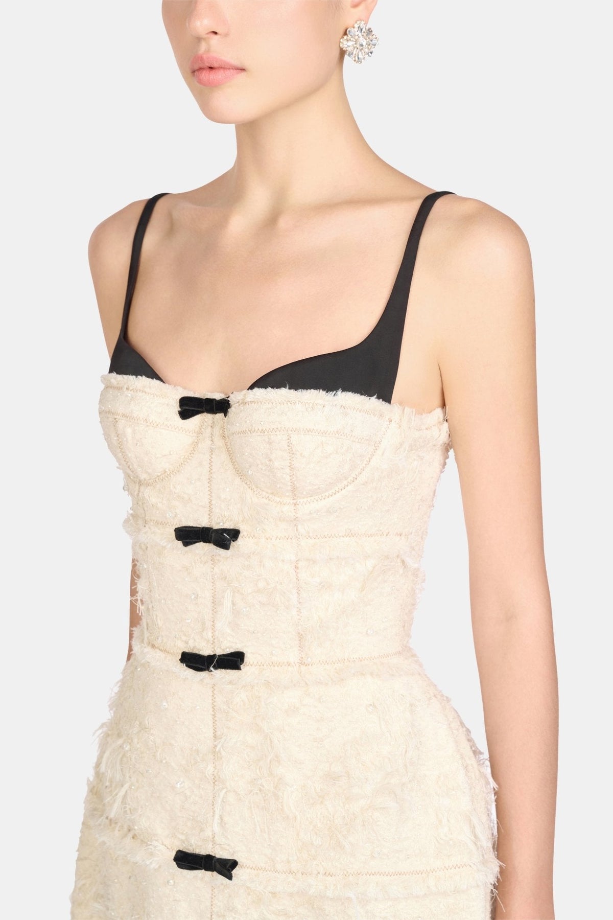 Ivory Crystal Beaded Dress by Montsand