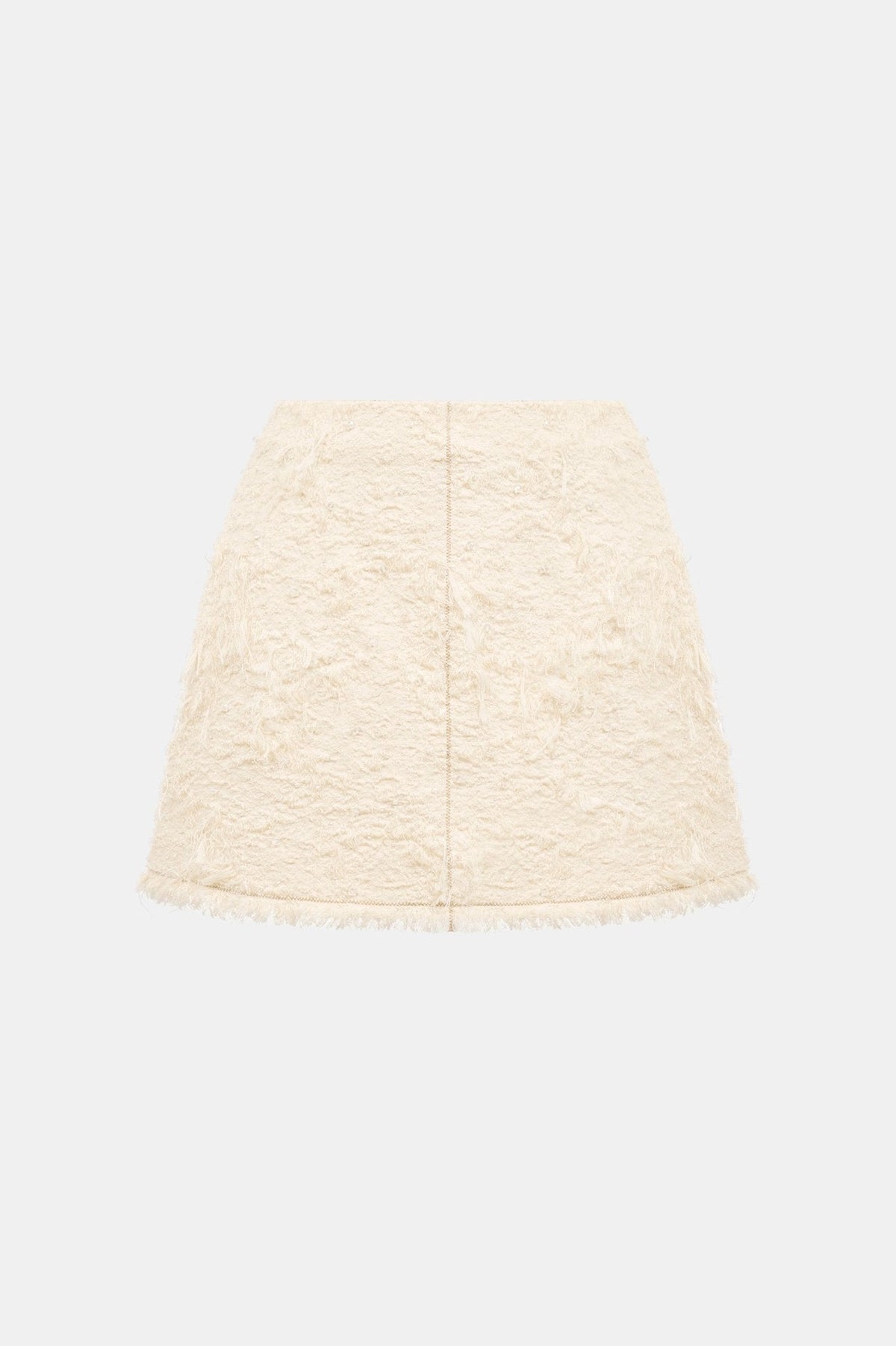 Ivory Crystal Beaded Mini Skirt by Montsand