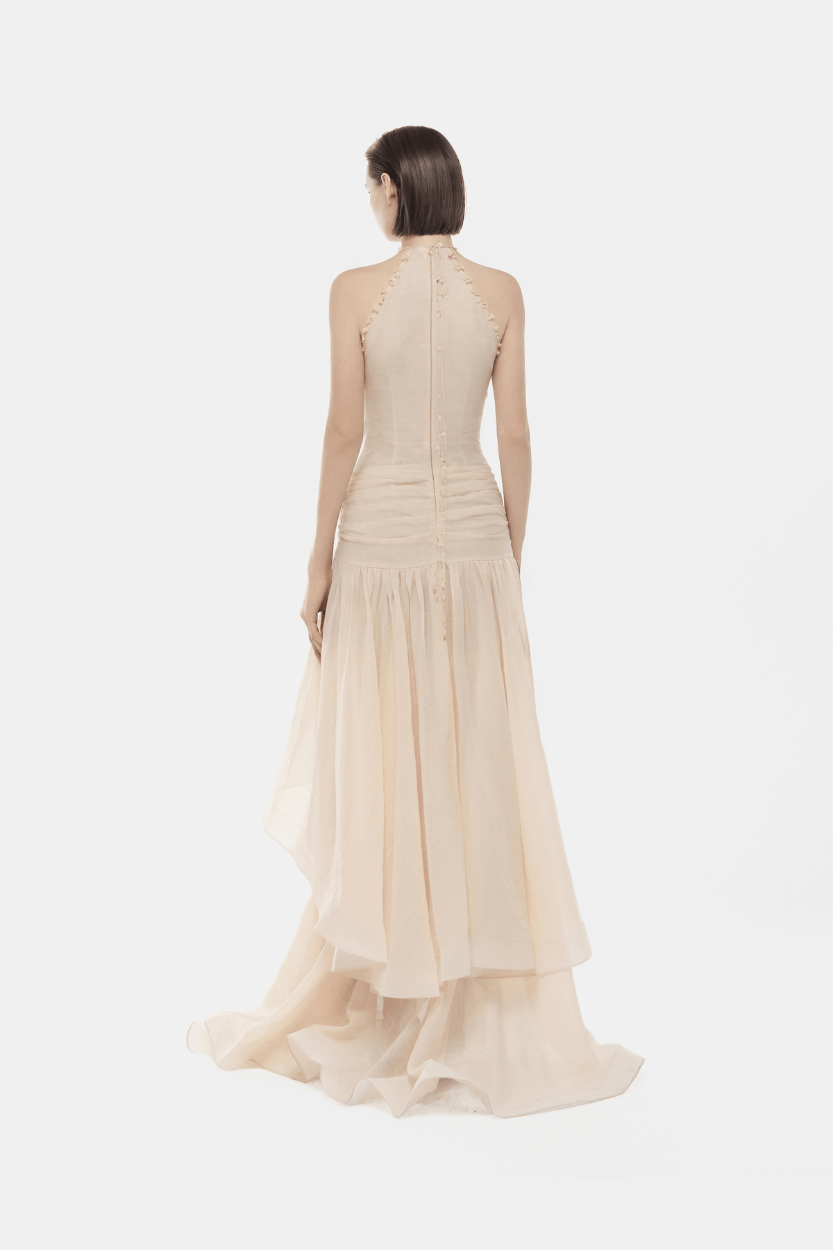 Ivory Cut-out Halter Dress by Montsand