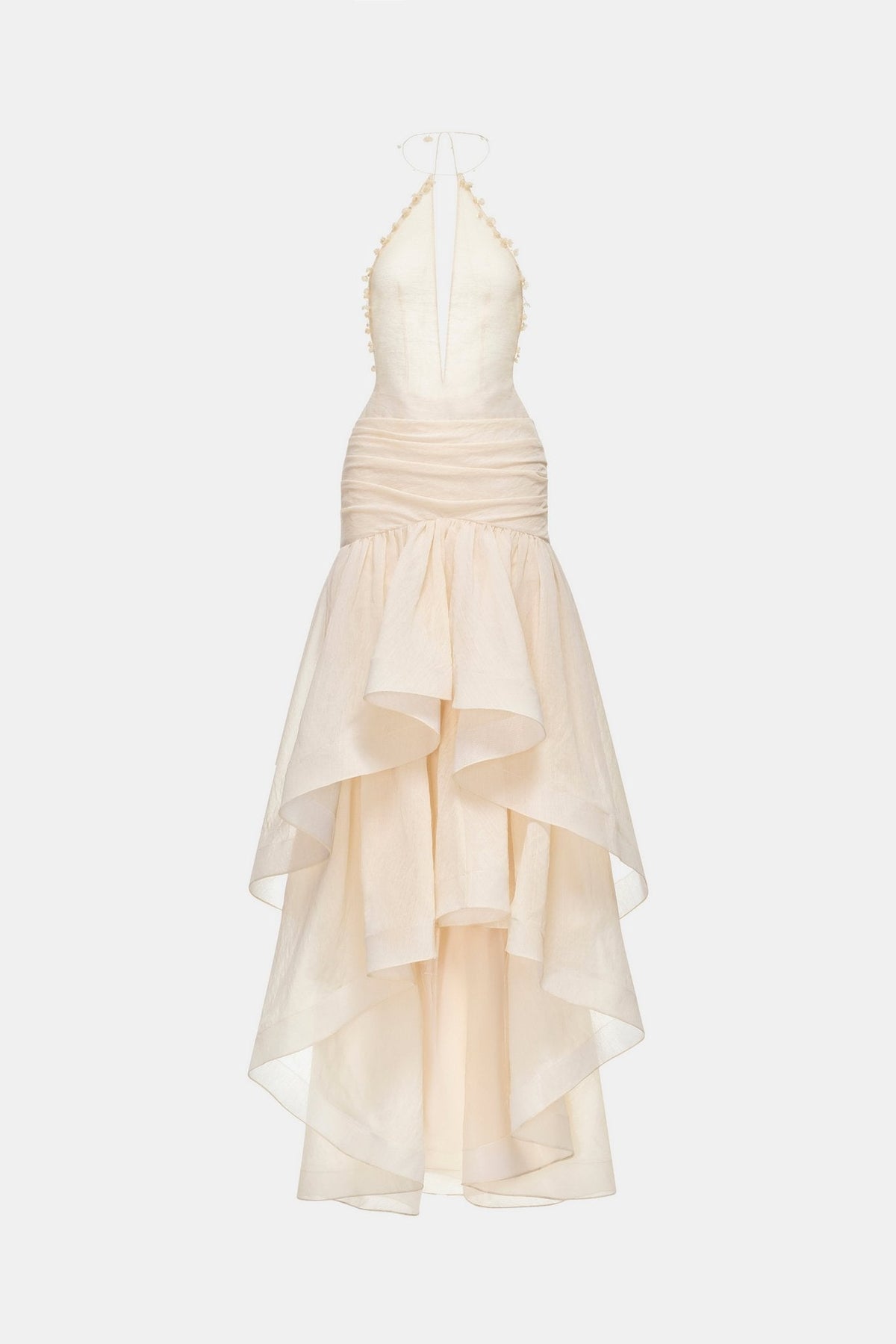 Ivory Cut-out Halter Dress by Montsand