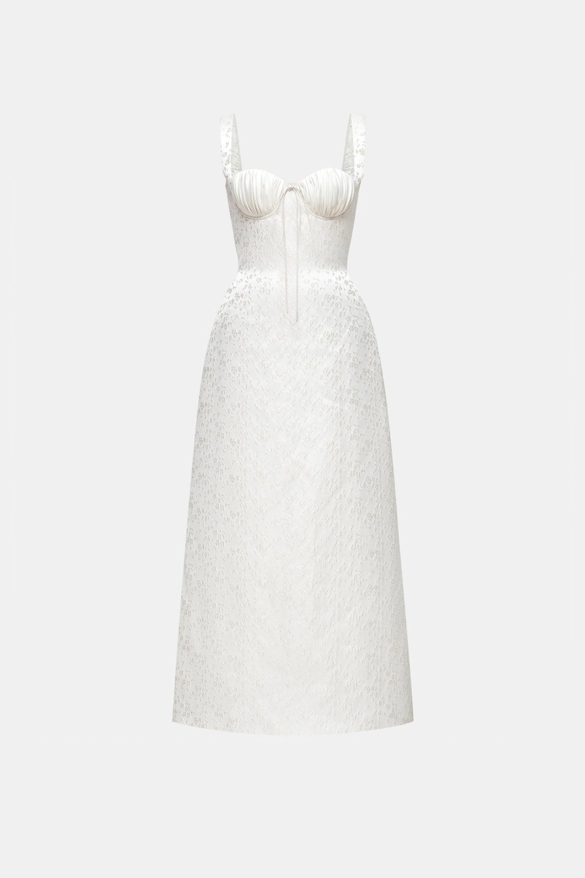 Ivory Floral Bustier Midi Dress by Montsand