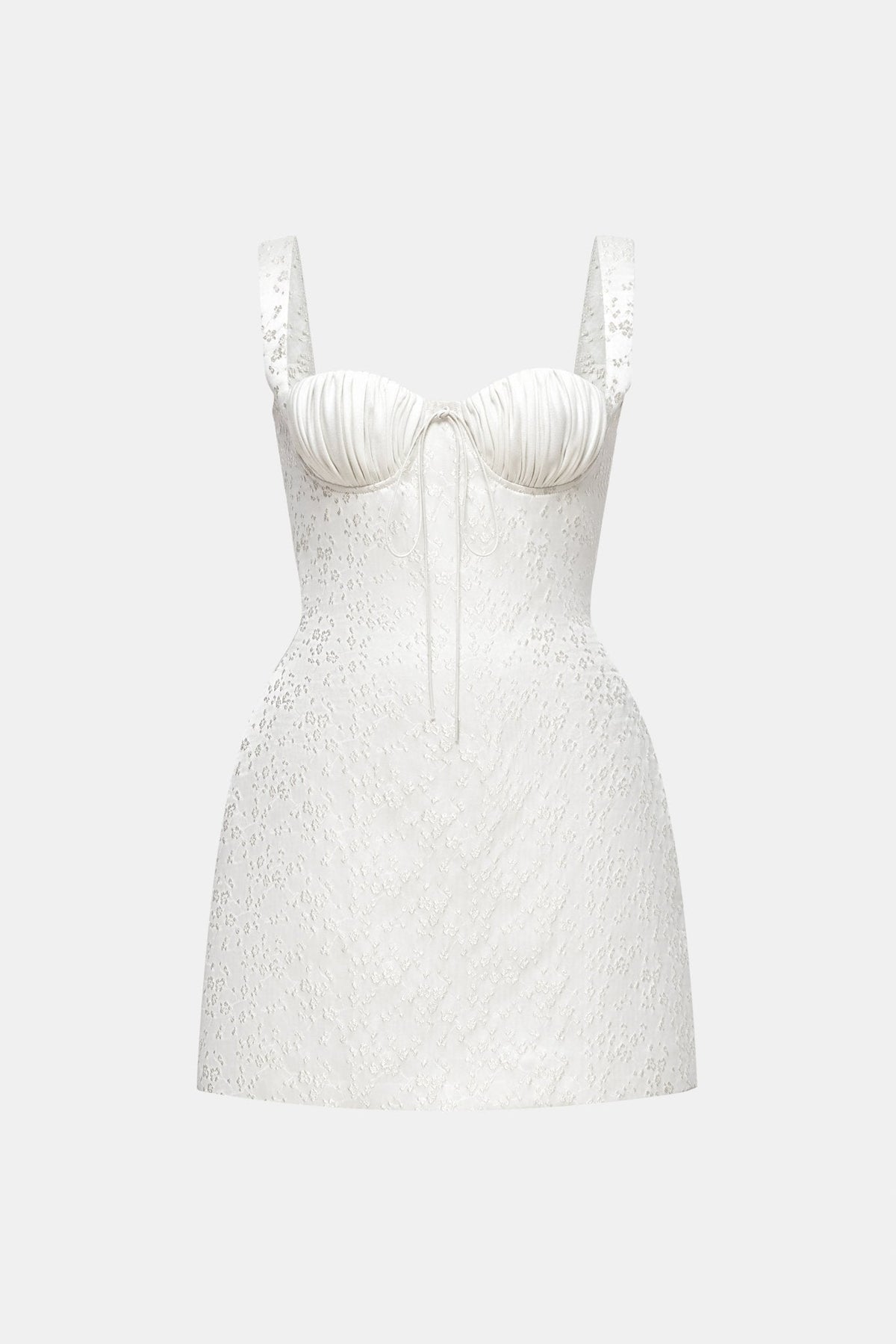 Ivory Floral Bustier Mini Dress by Montsand