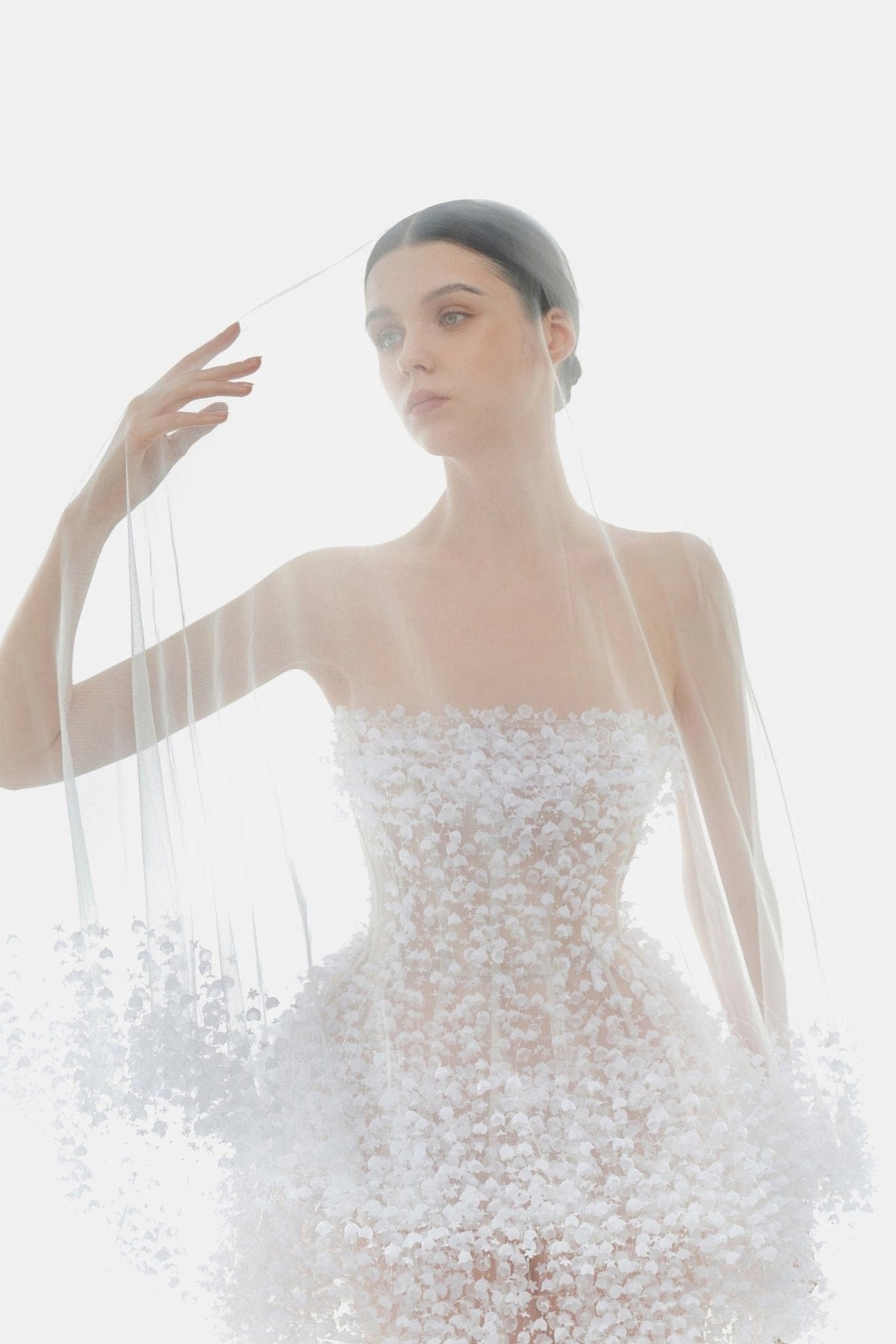 Ivory Flowers Headscarf by Montsand