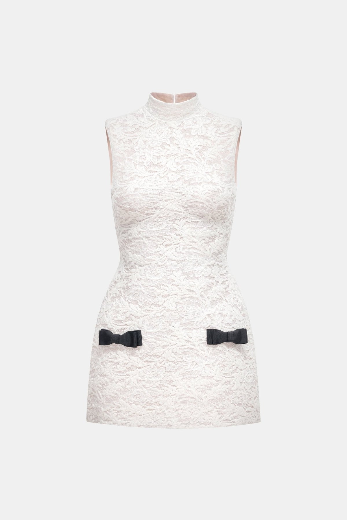 Ivory High Neck Bow Dress by Montsand