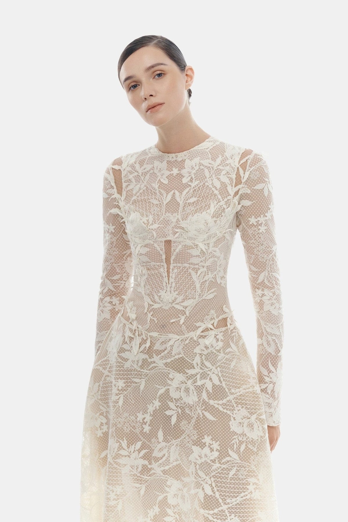 Ivory Lace Maxi Dress by Montsand