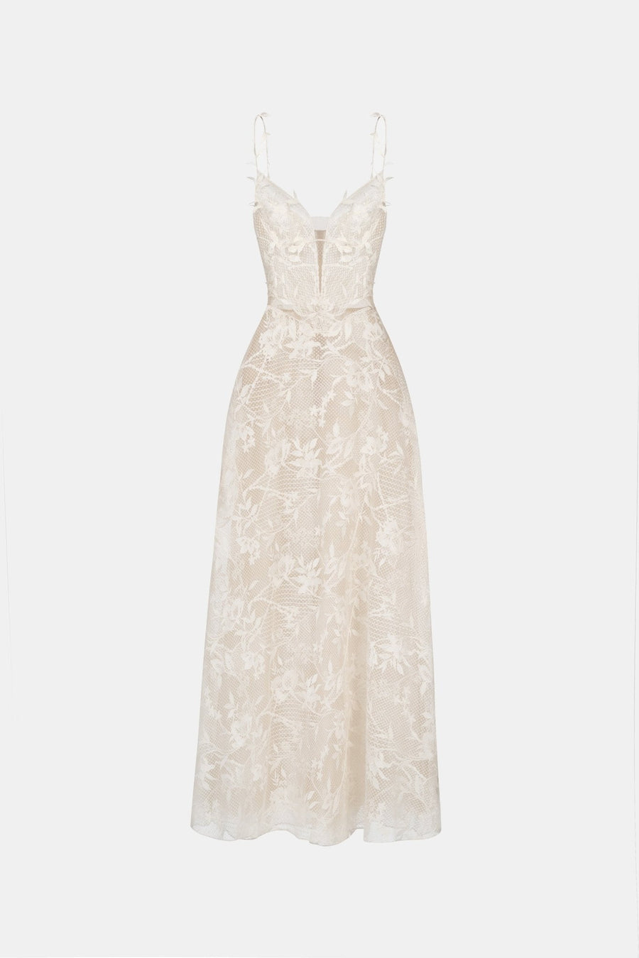 Ivory Strap Lace Dress
