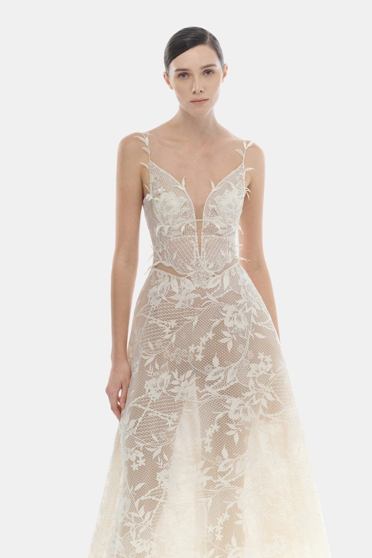 Ivory Strap Lace Dress by Montsand