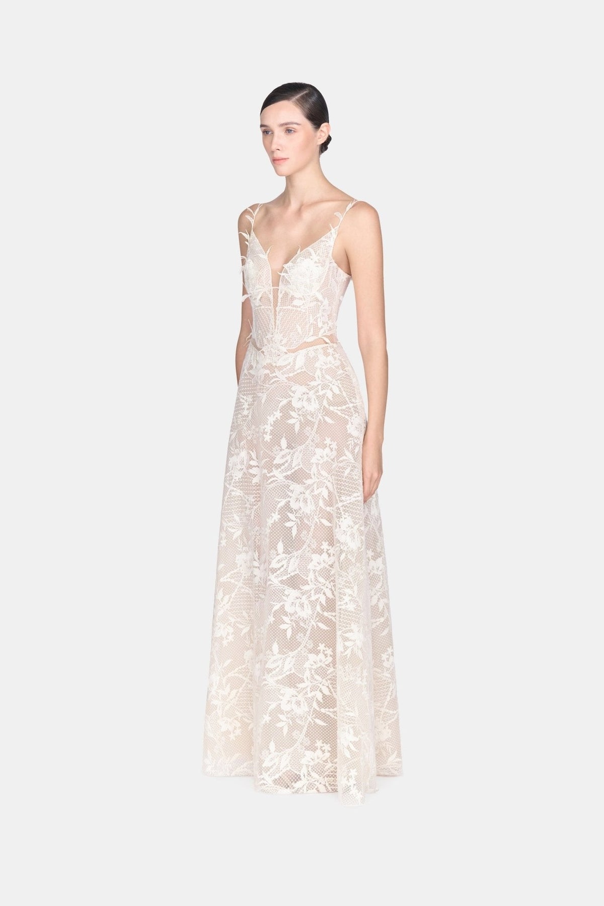 Ivory Strap Lace Dress by Montsand