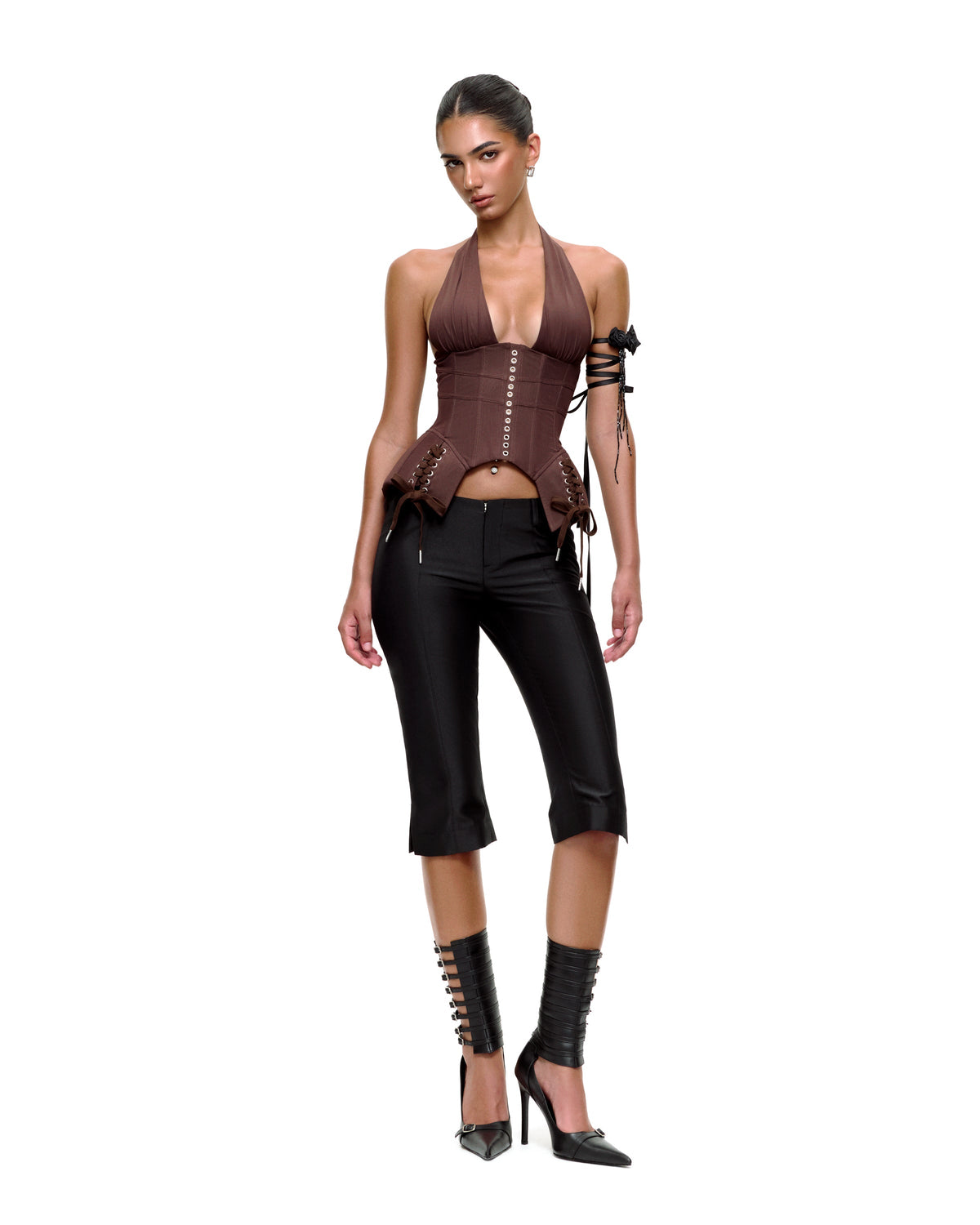 JENNIFER CORSET TOP (BROWN) by BUPBES