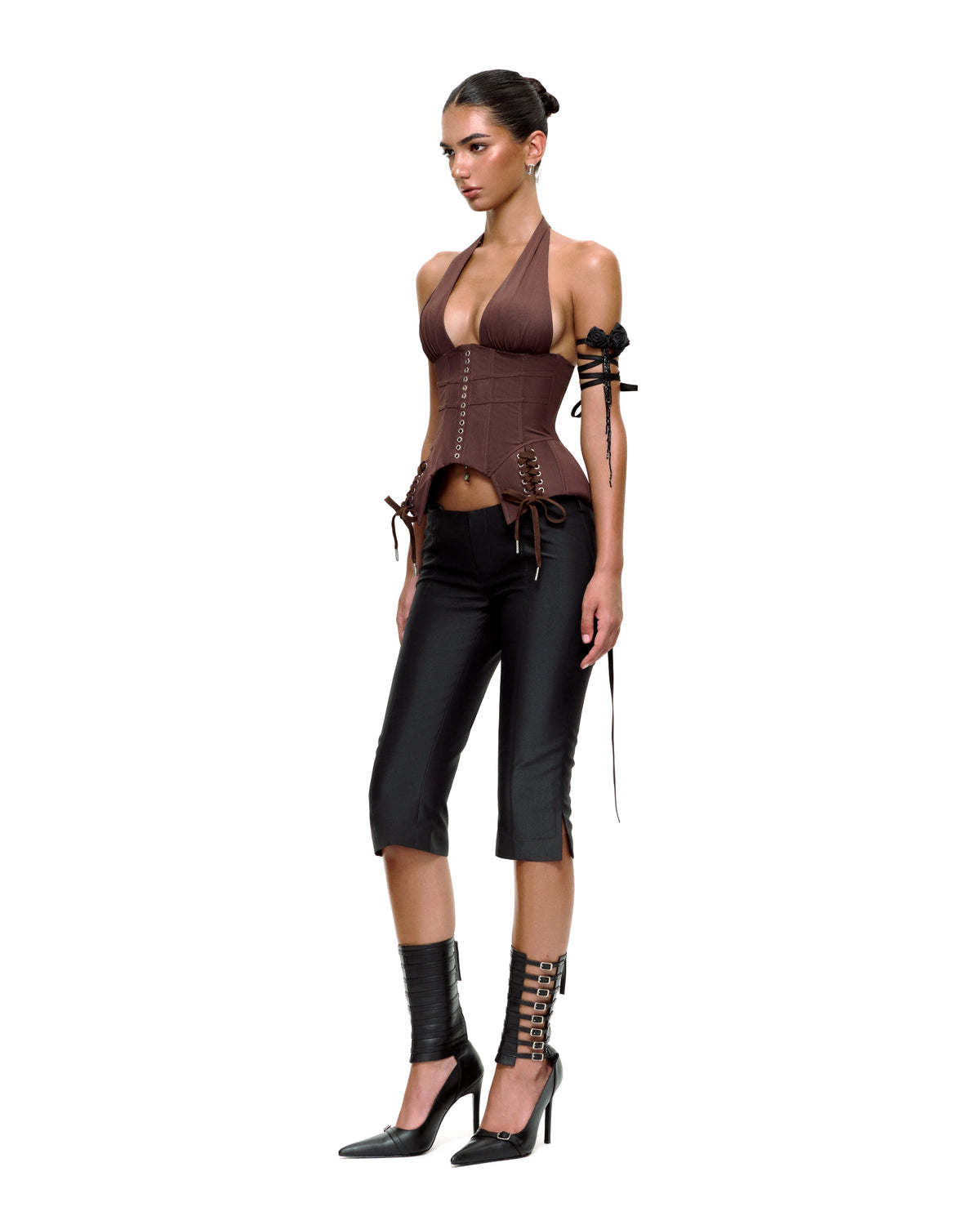 JENNIFER CORSET TOP (BROWN) by BUPBES
