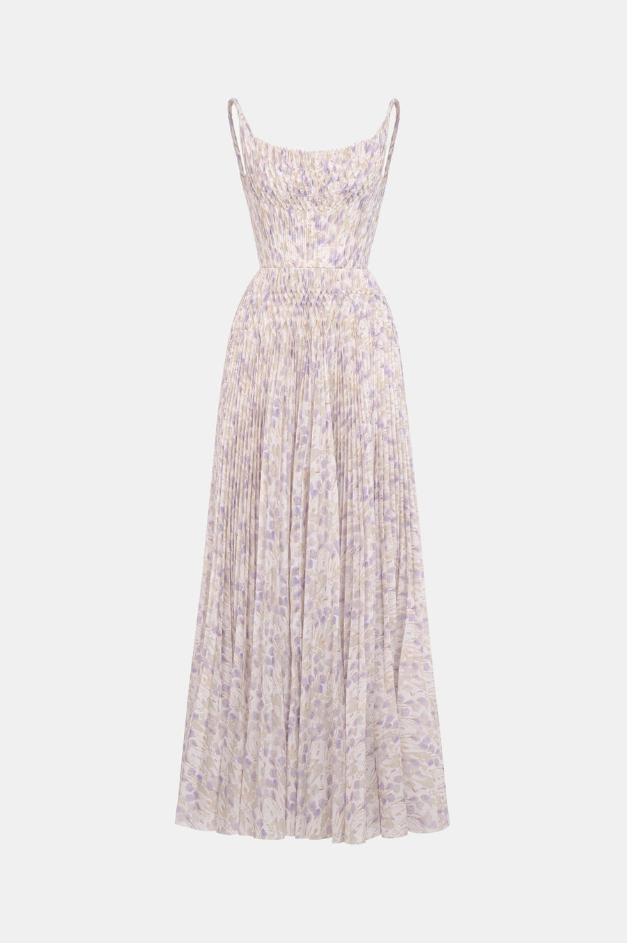 Lavender Pleated Maxi Dress