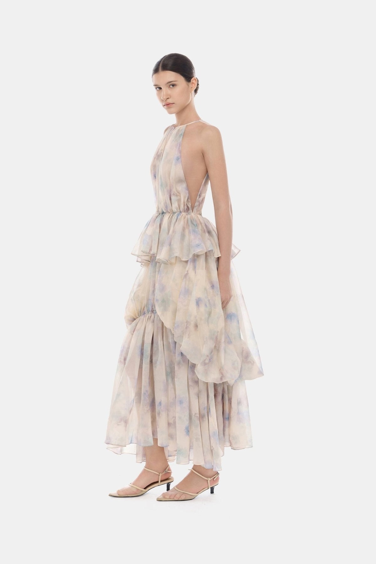 Lavender Tiered Halter Bubble Dress by Montsand
