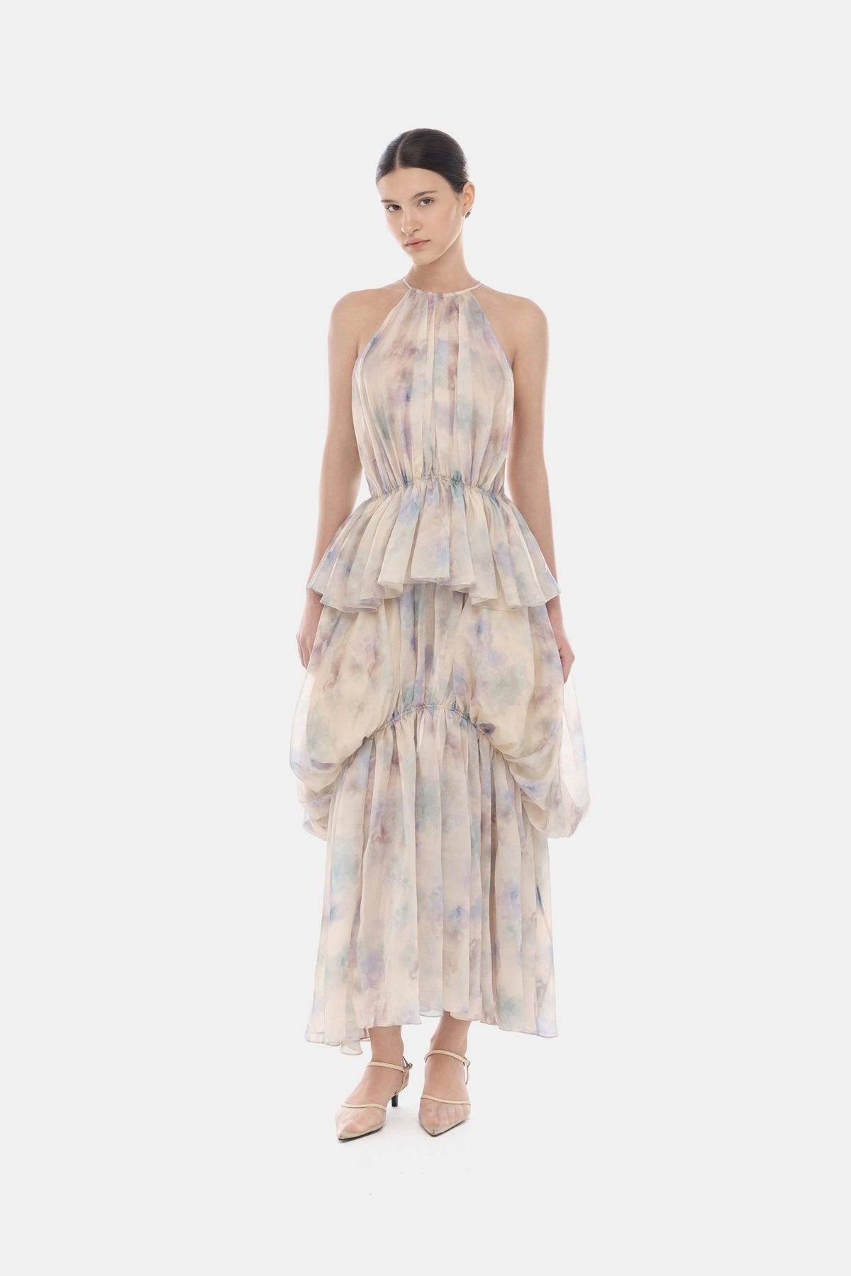 Lavender Tiered Halter Bubble Dress by Montsand
