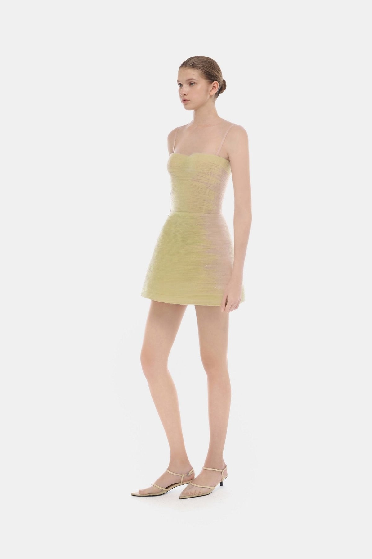 Lime Crinkled Mini Dress by Montsand