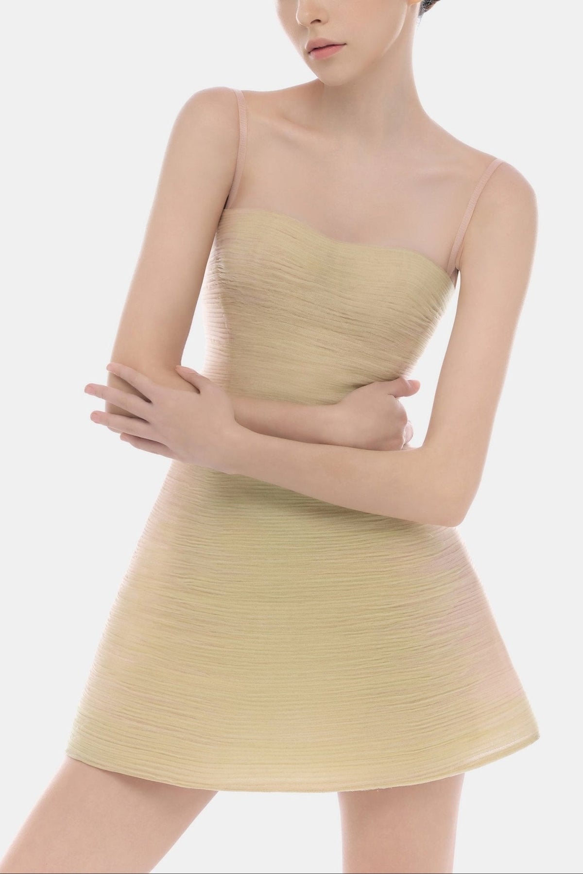 Lime Crinkled Mini Dress by Montsand