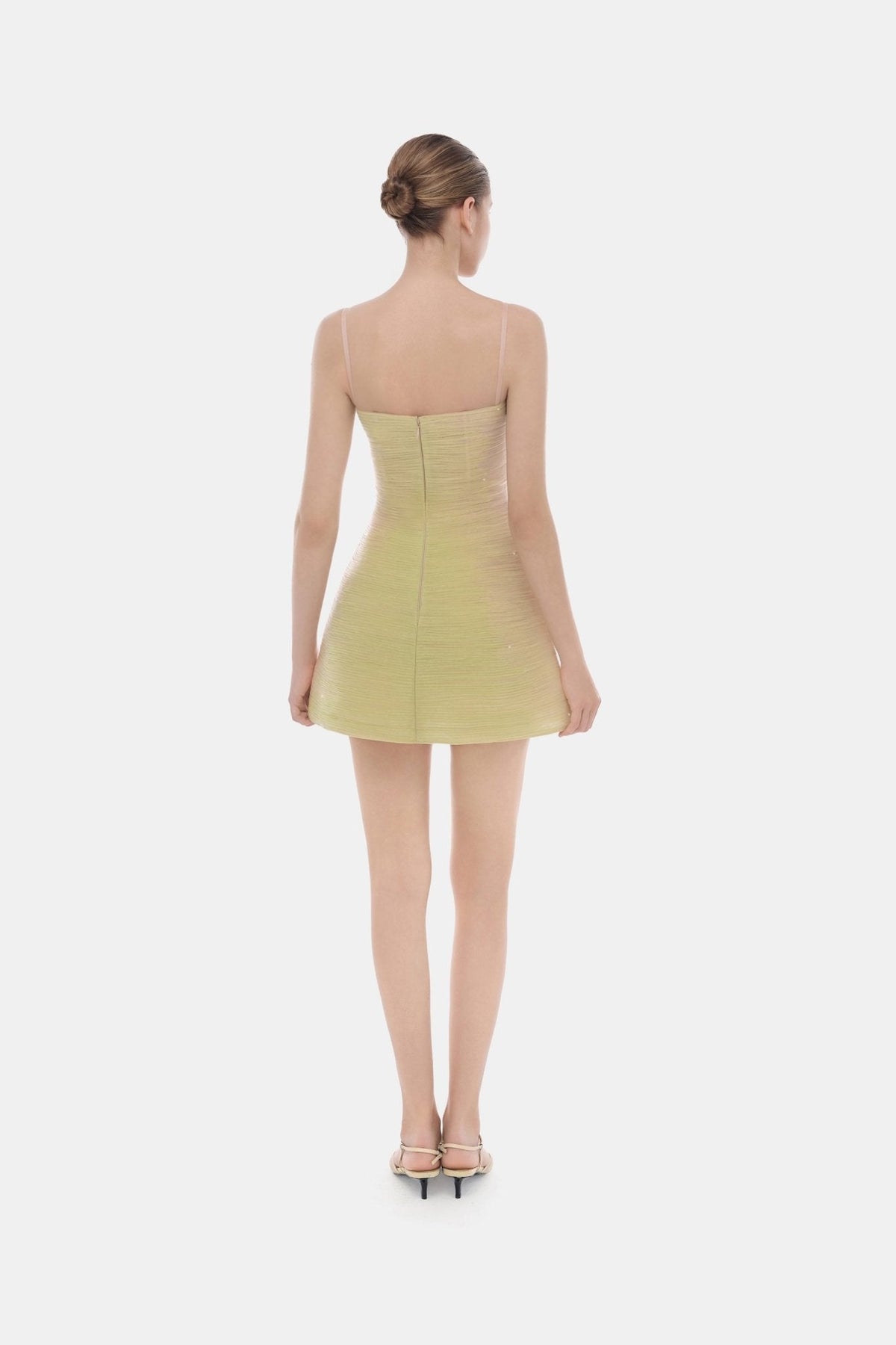 Lime Crinkled Mini Dress by Montsand