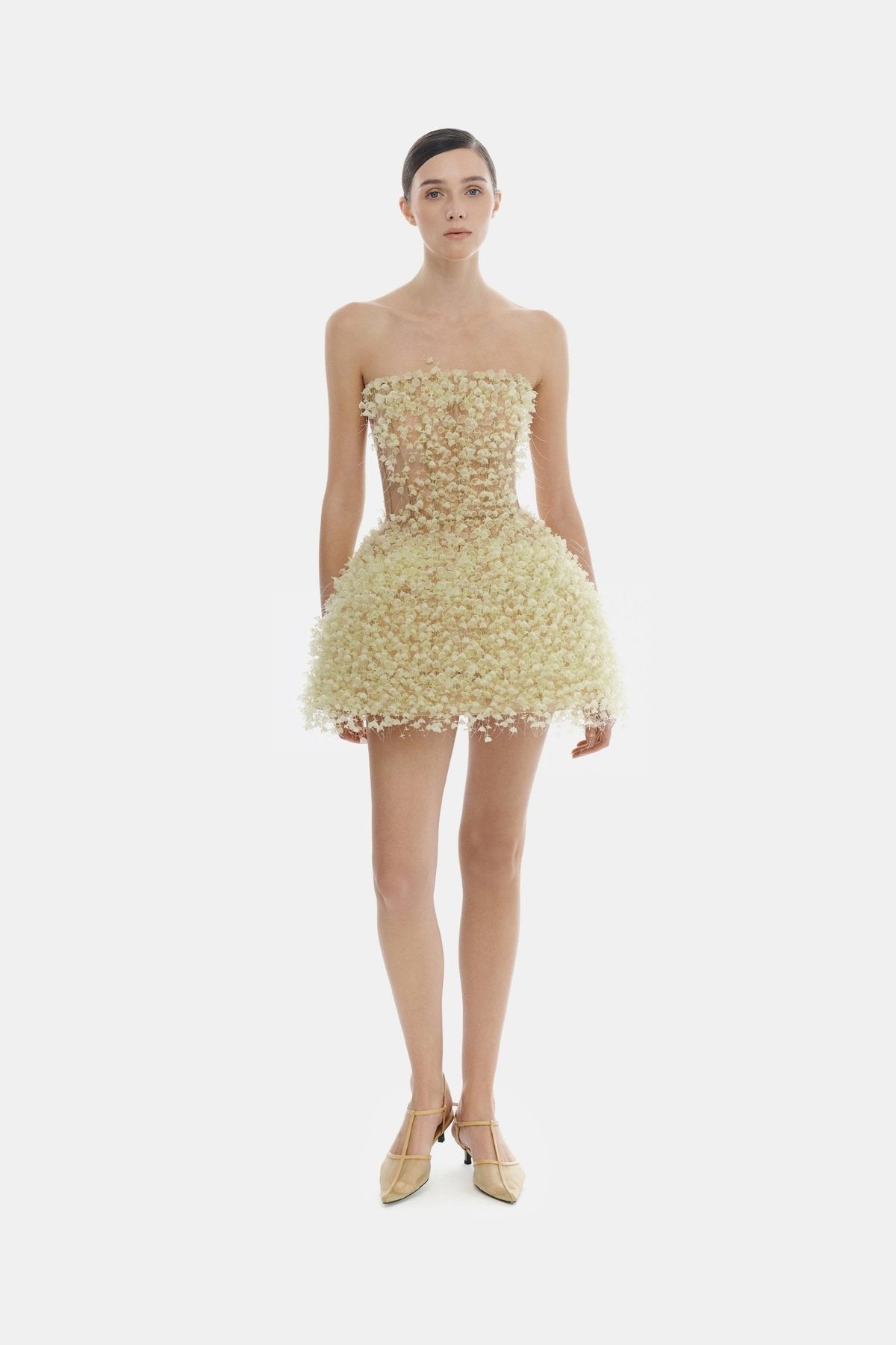 Lime Flowers Mini Dress by Montsand