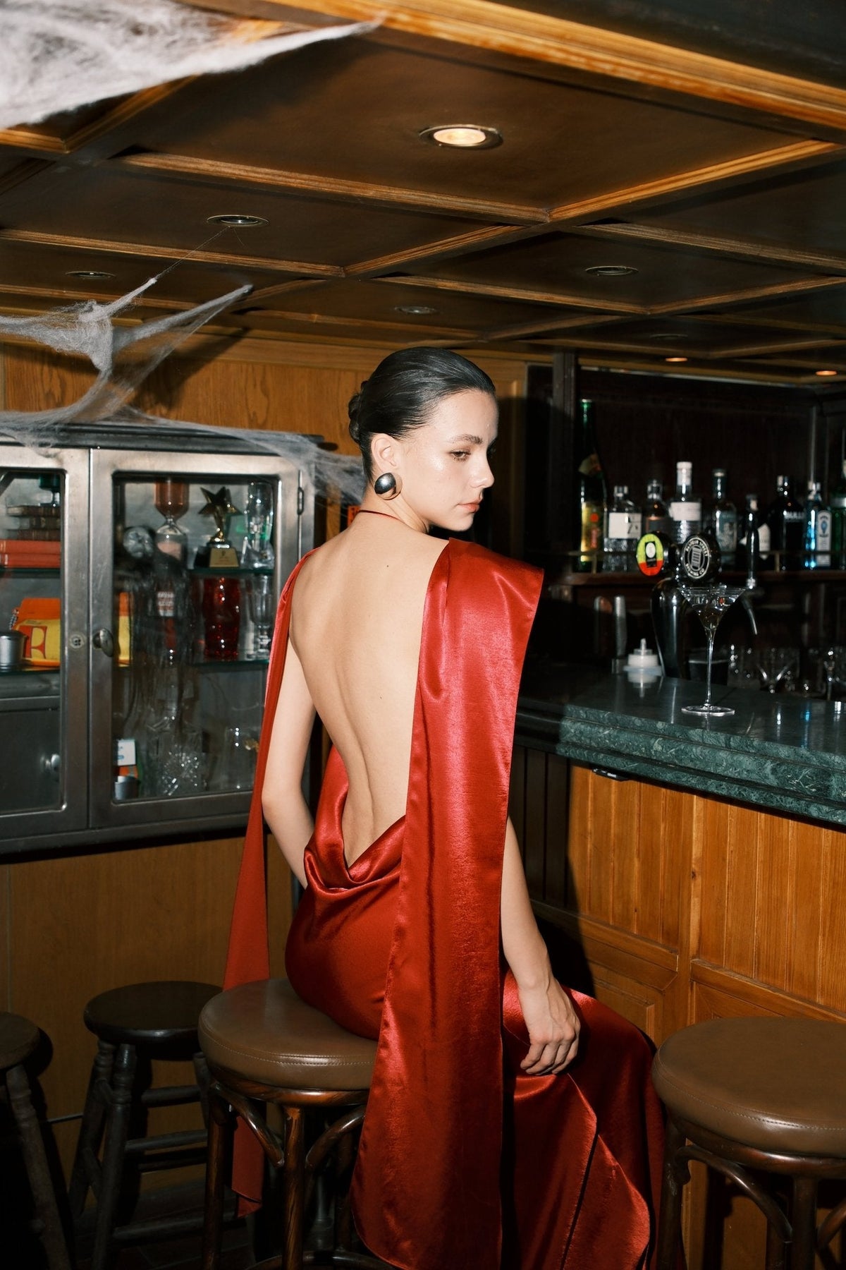 Liora Backless Satin Gown by COCOSIN