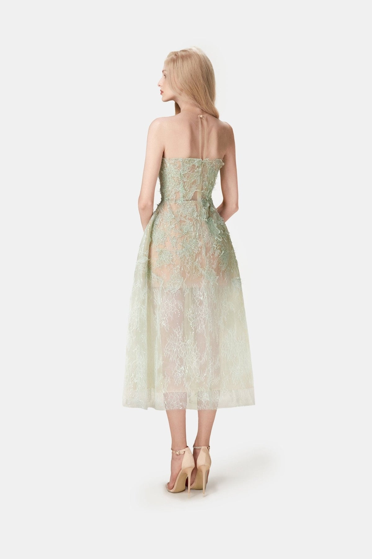 Mint Beaded Lace Dress by Montsand