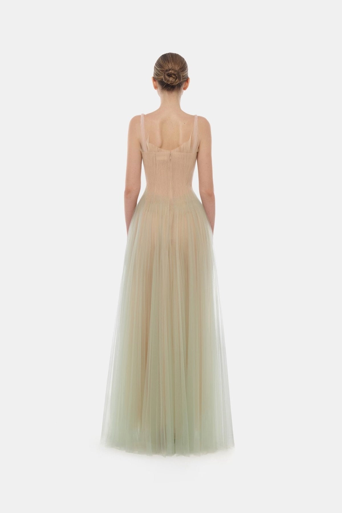 Mint Corset Tulle Maxi Dress by Montsand