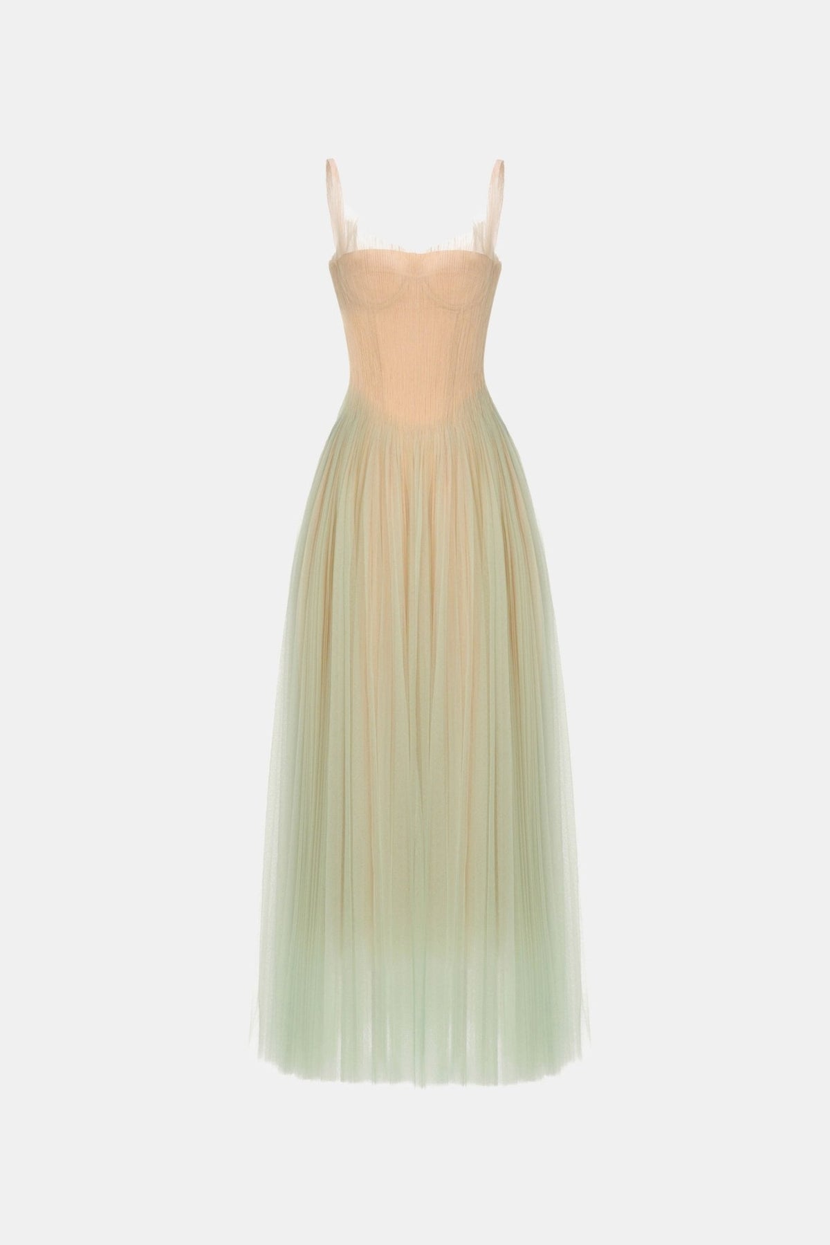 Mint Corset Tulle Maxi Dress by Montsand