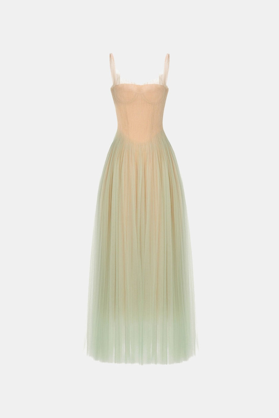 Mint Corset Tulle Maxi Dress