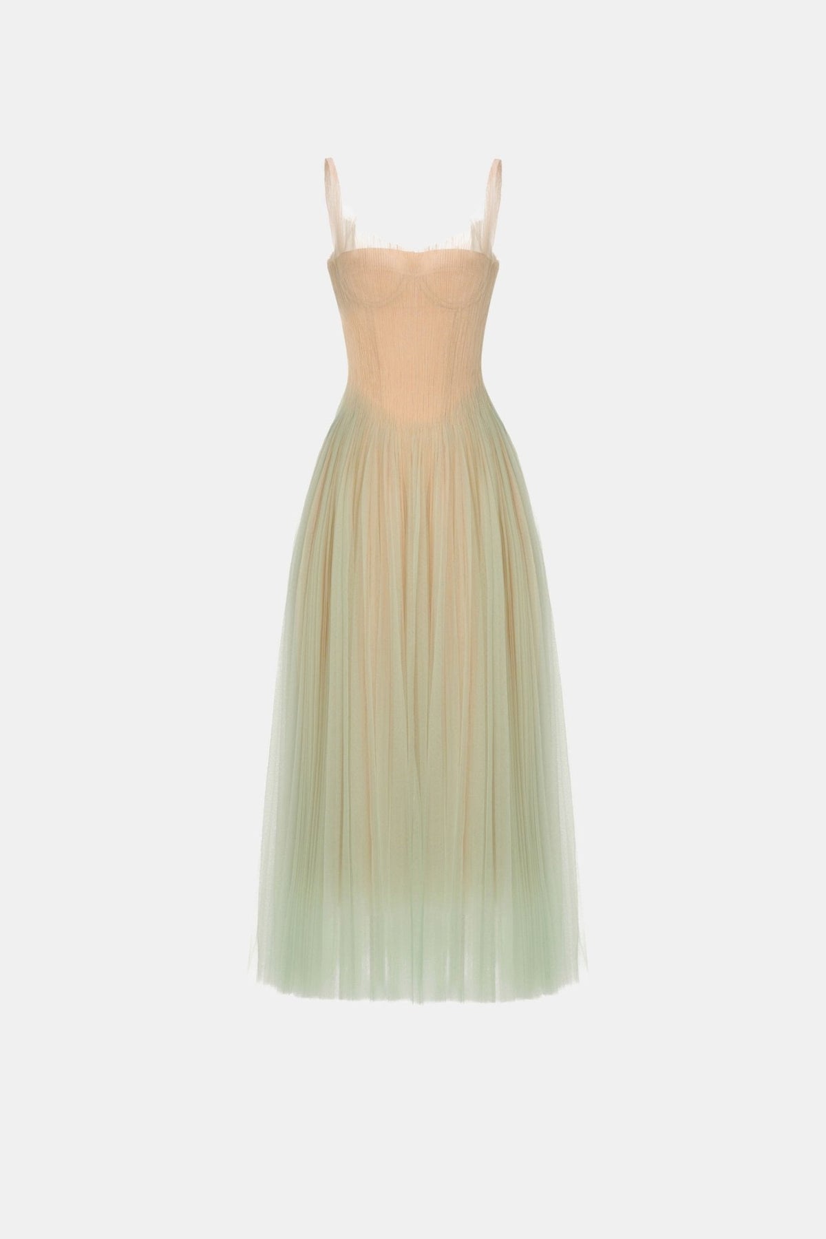 Mint Corset Tulle Midi Dress by Montsand